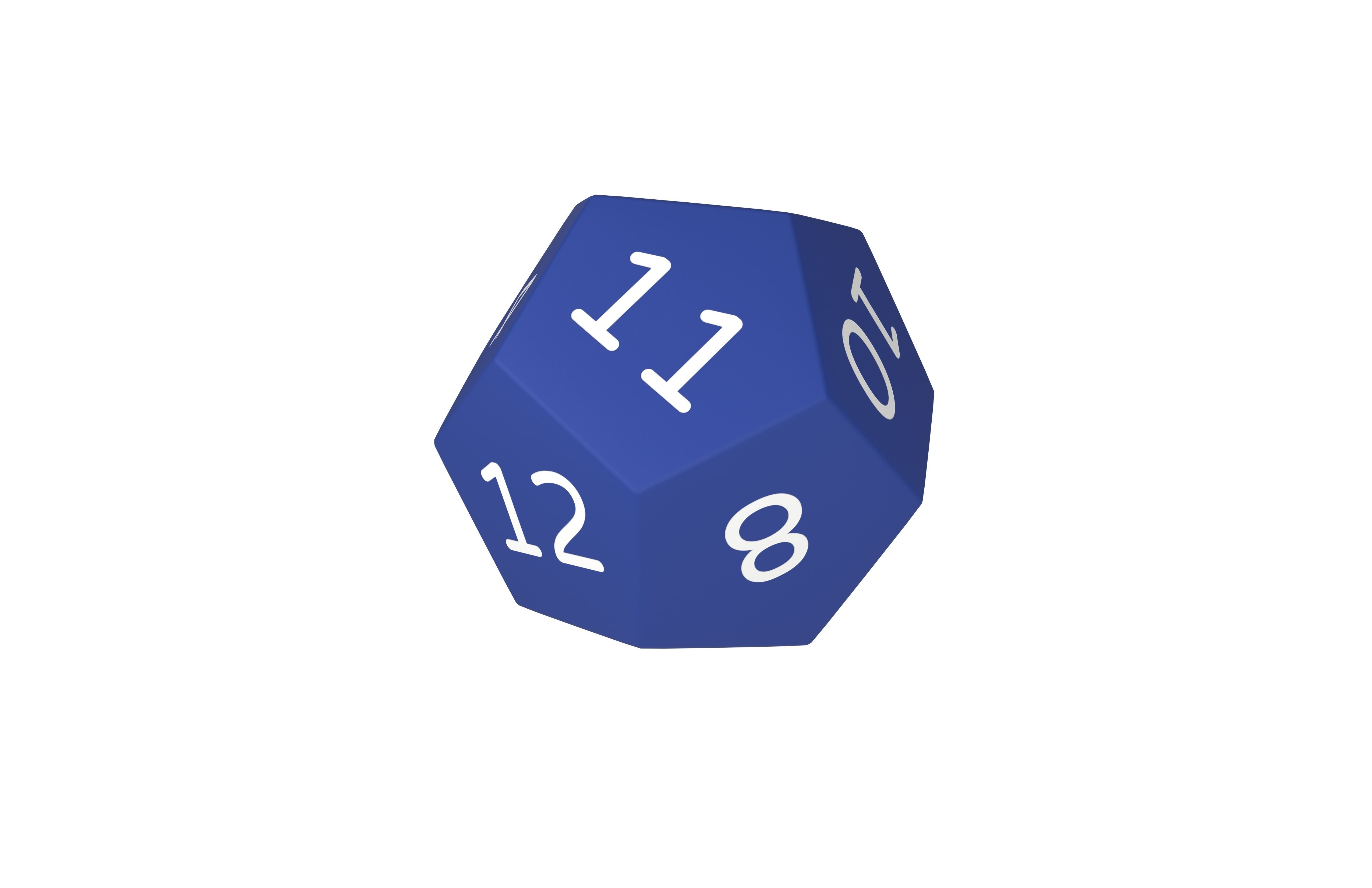 D12 Dice V1 003 Low-poly 3D model_2