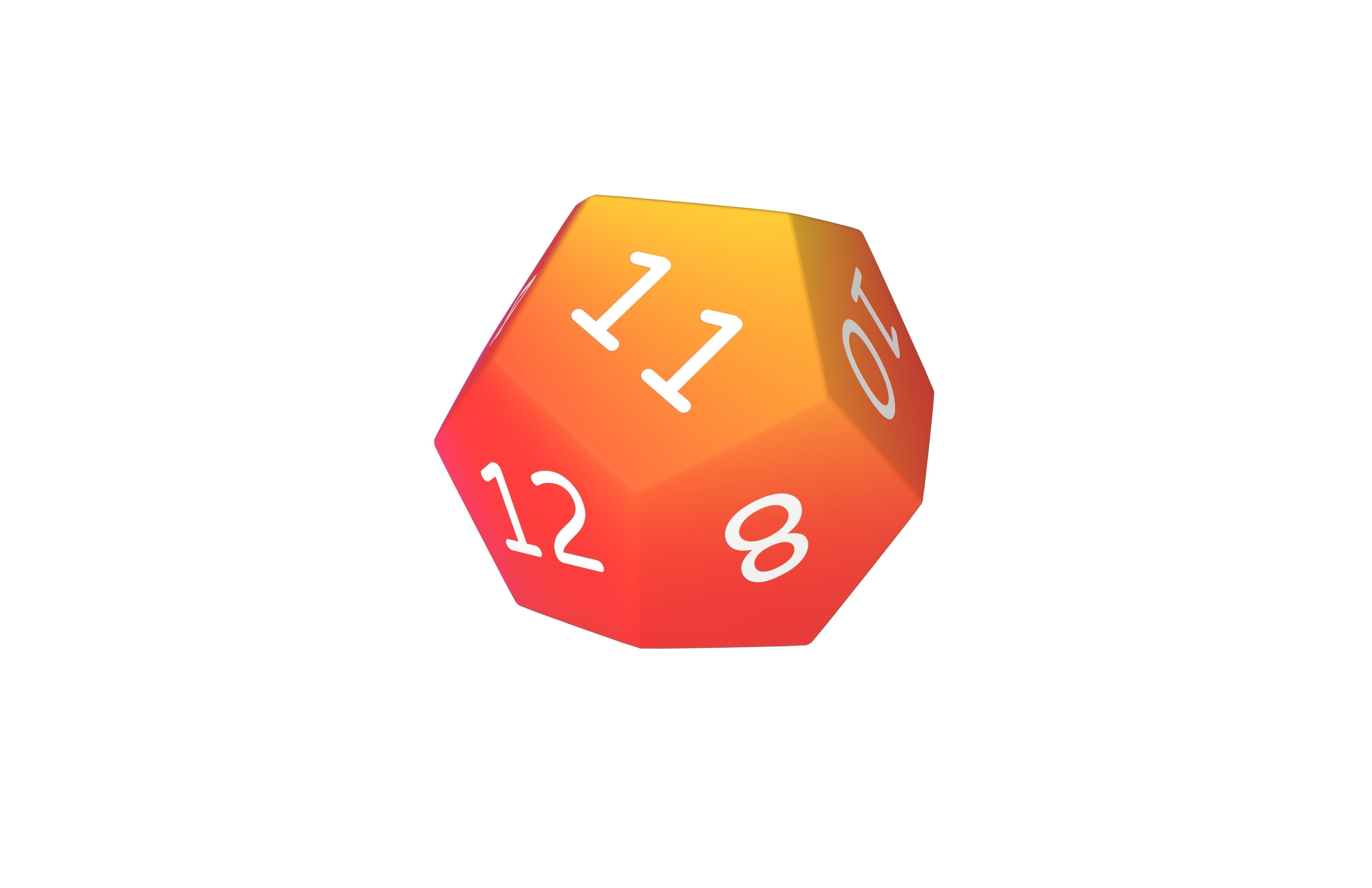 D12 Dice V1 011 Low-poly 3D model_2