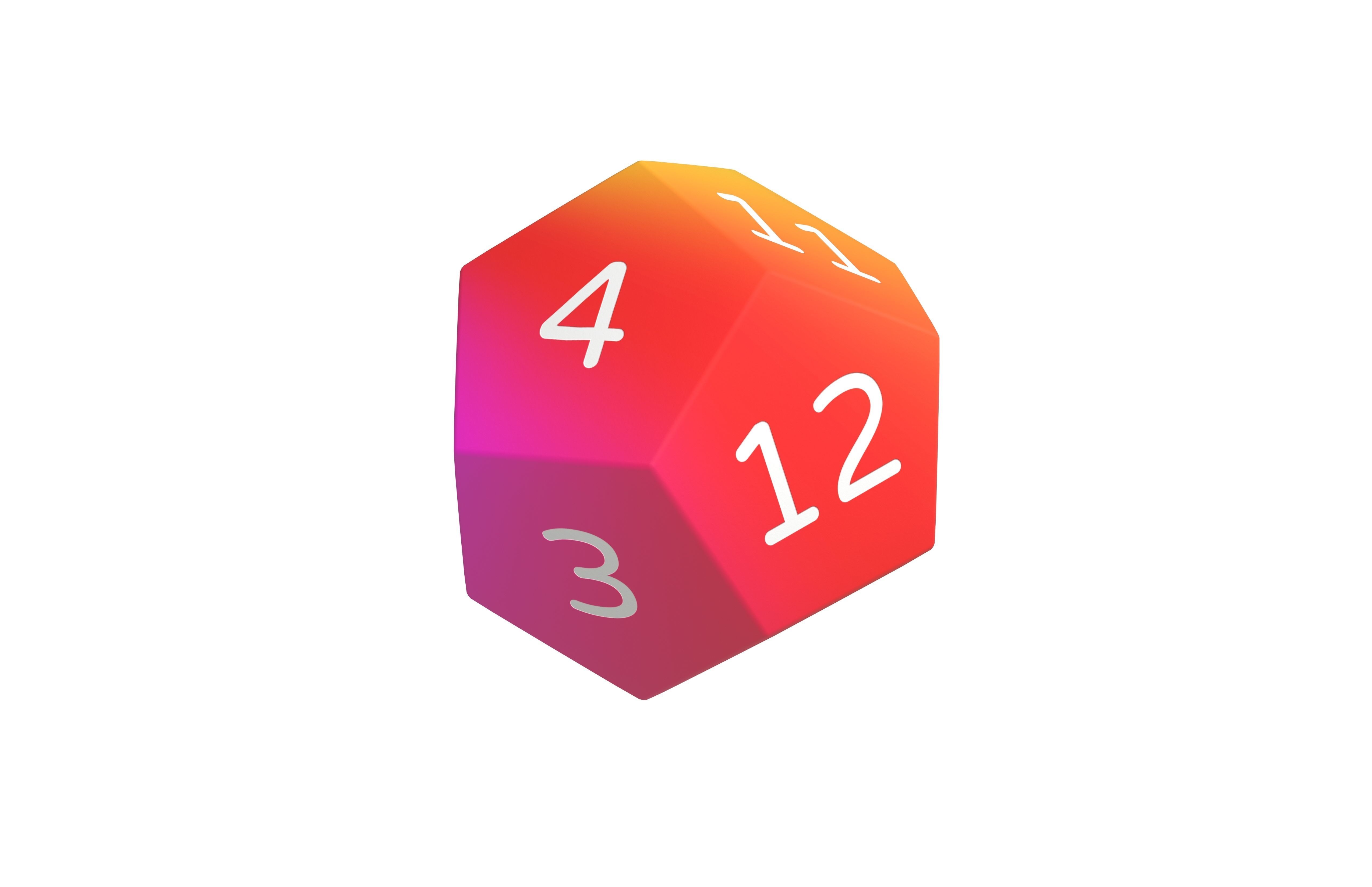 D12 Dice V1 011 Low-poly 3D model_1
