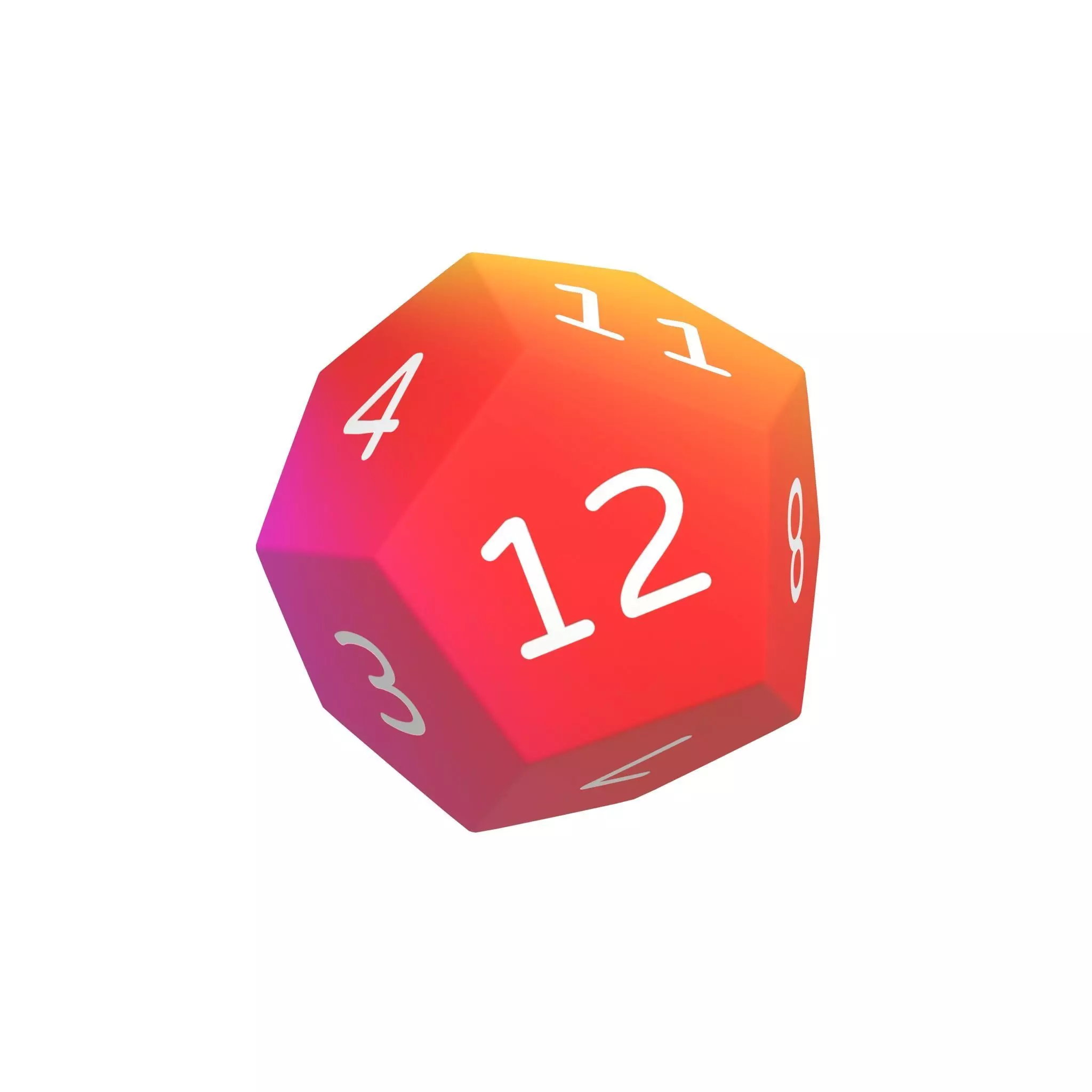 D12 Dice V1 011 Low-poly 3D model_0