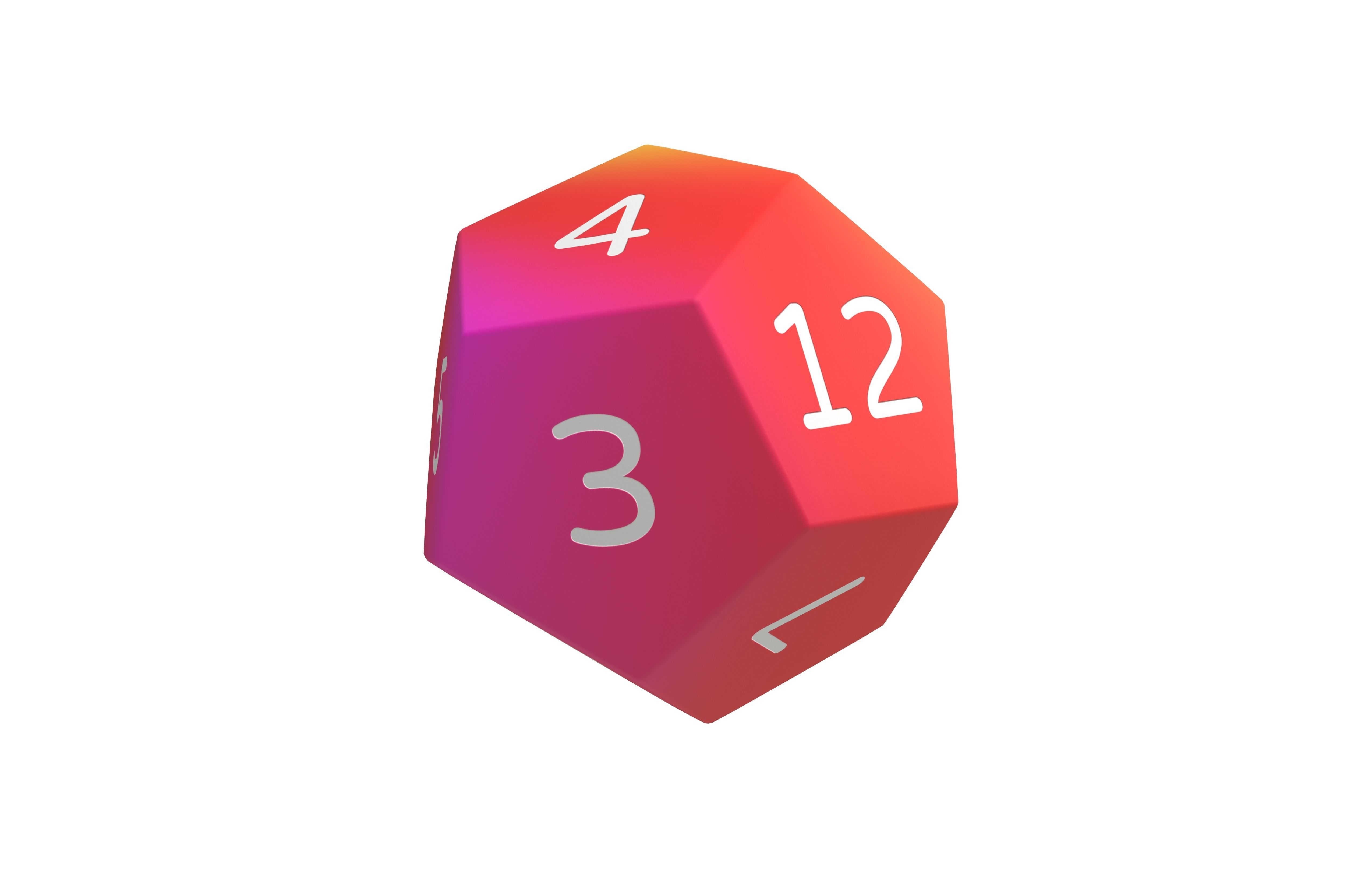 D12 Dice V1 011 Low-poly 3D model_3