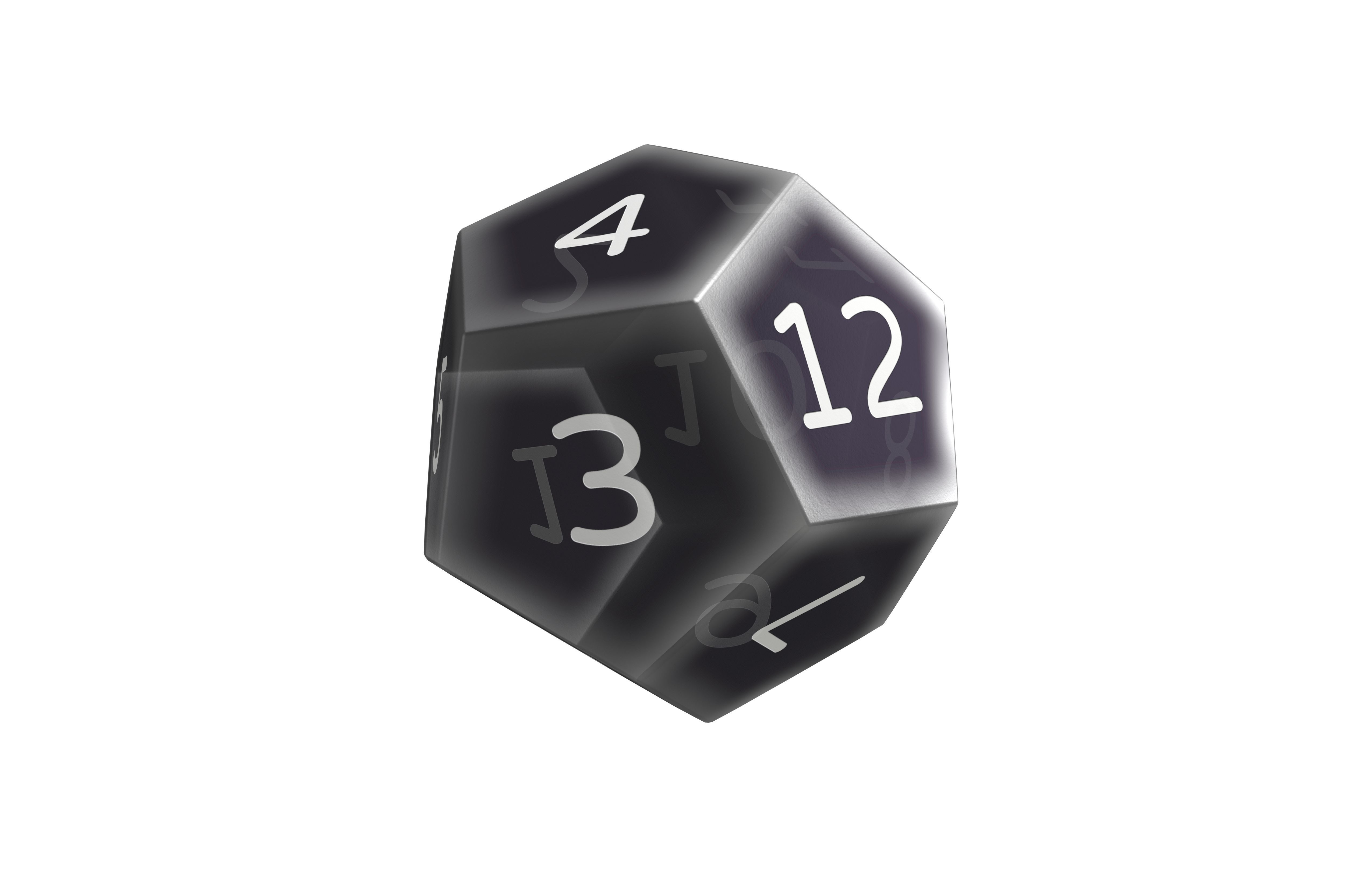 D12 Dice V1 014 Low-poly 3D model_3