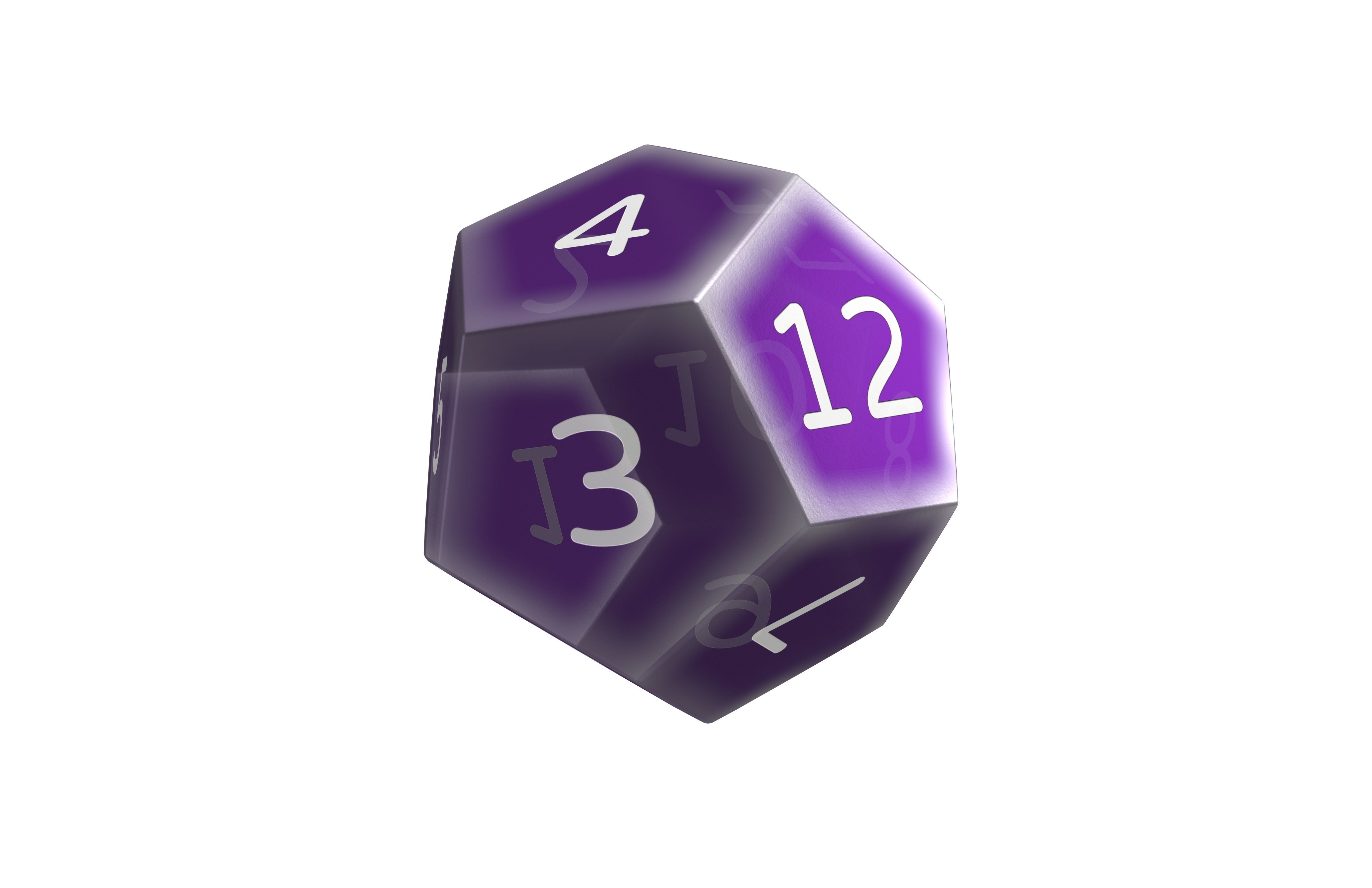 D12 Dice V1 015 Low-poly 3D model_3