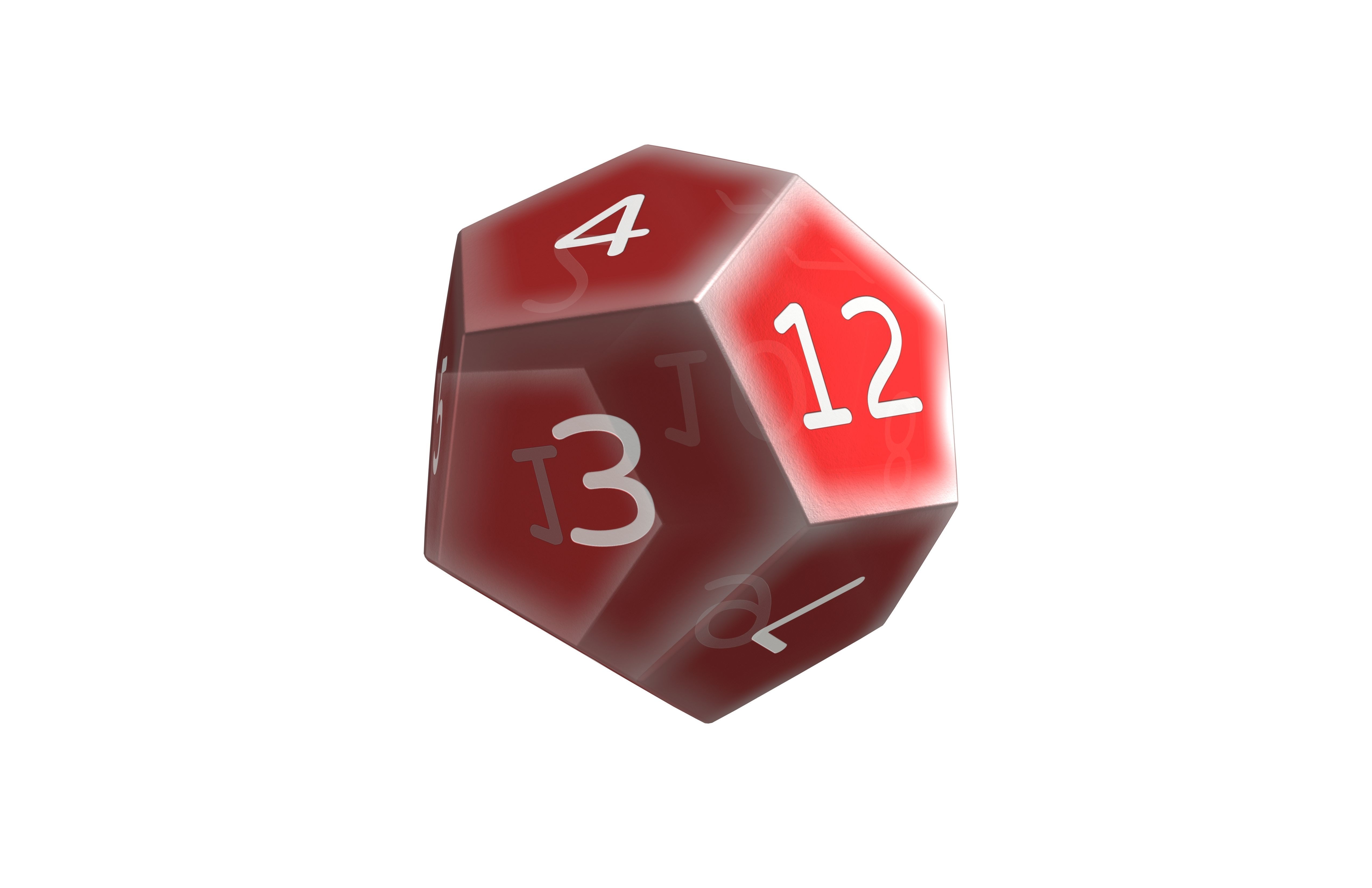D12 Dice V1 017 Low-poly 3D model_3