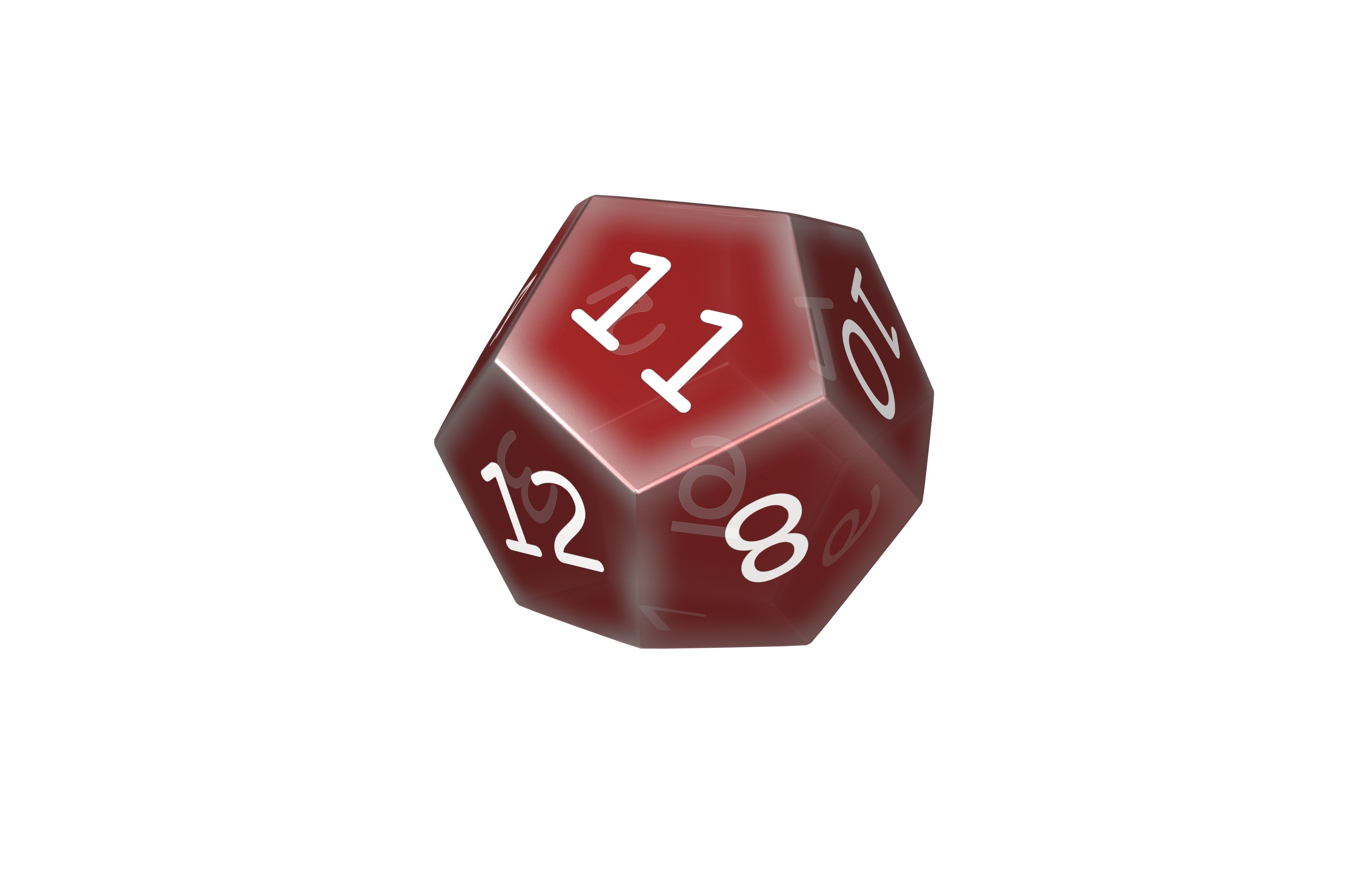 D12 Dice V1 017 Low-poly 3D model_2