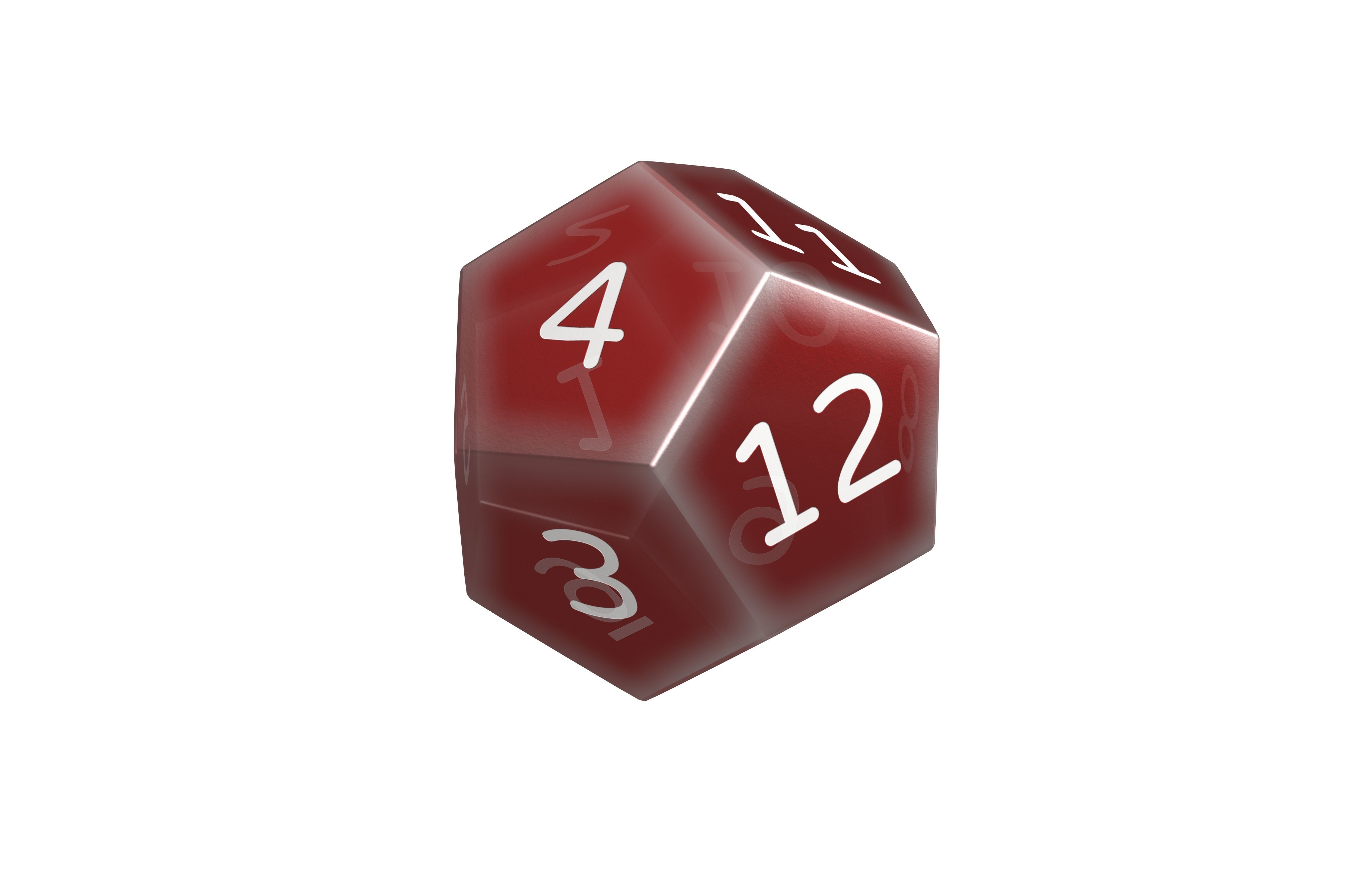 D12 Dice V1 017 Low-poly 3D model_1