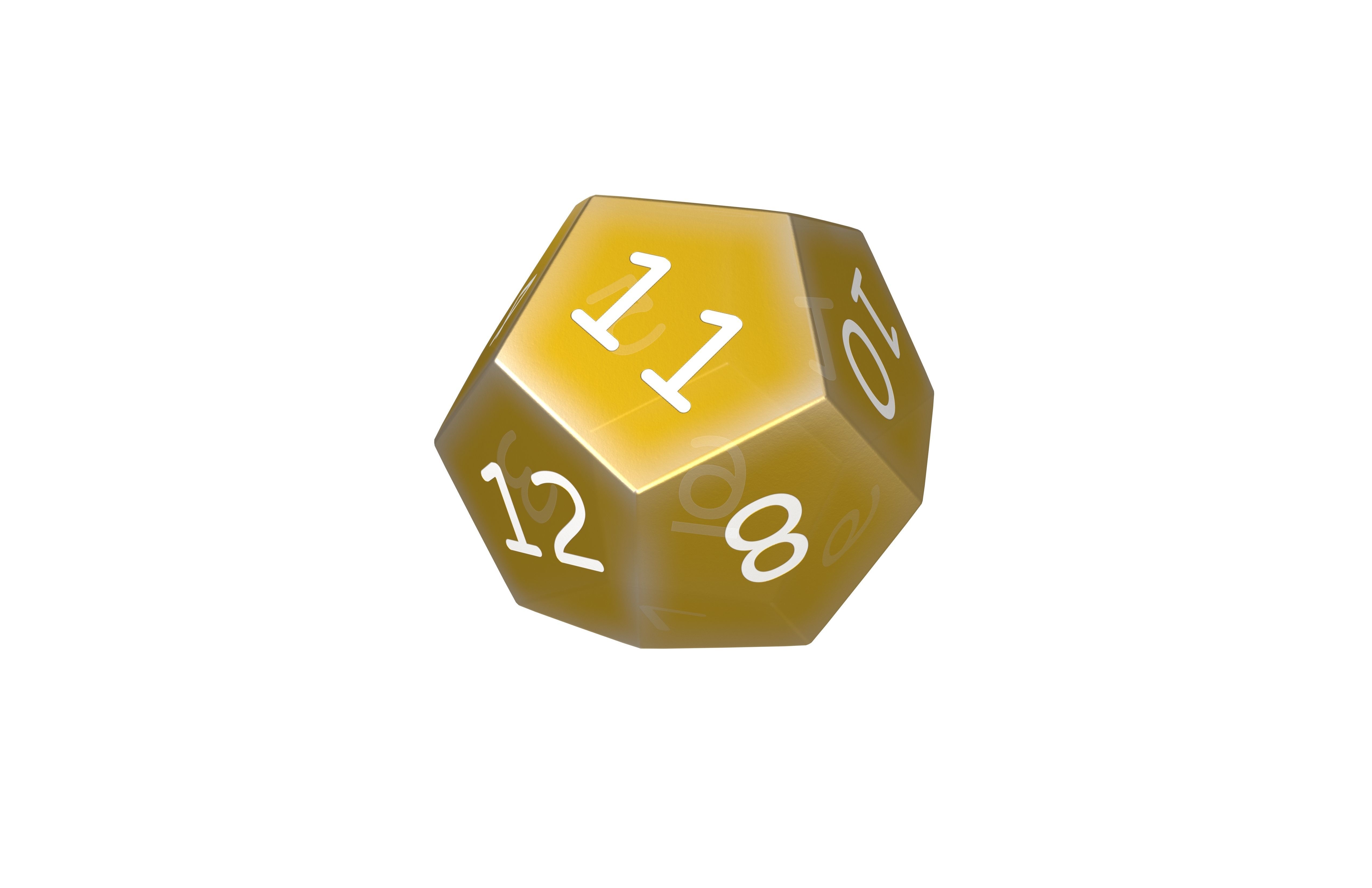 D12 Dice V1 018 Low-poly 3D model_2