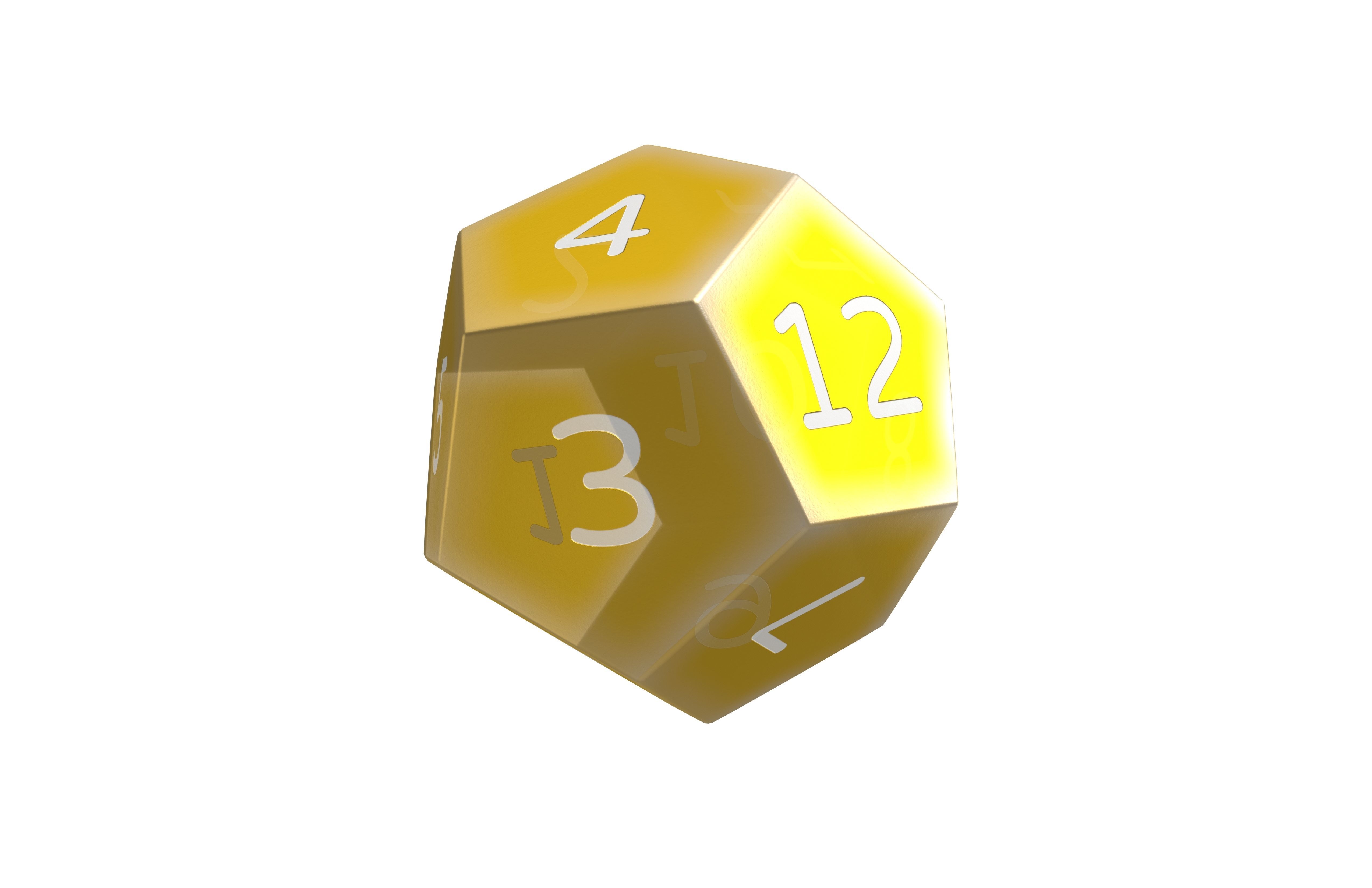 D12 Dice V1 018 Low-poly 3D model_3