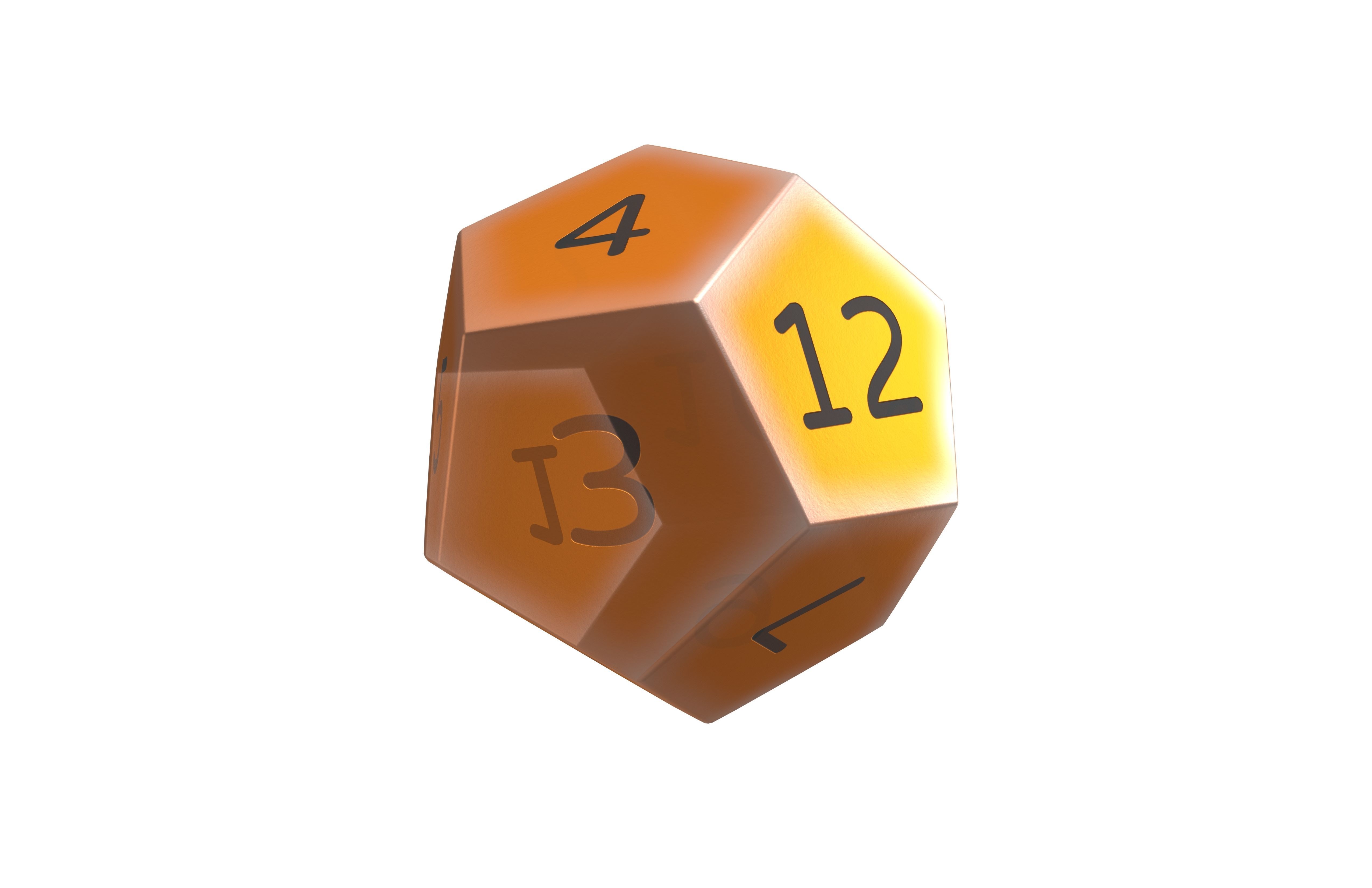 D12 Dice V1 019 Low-poly 3D model_3
