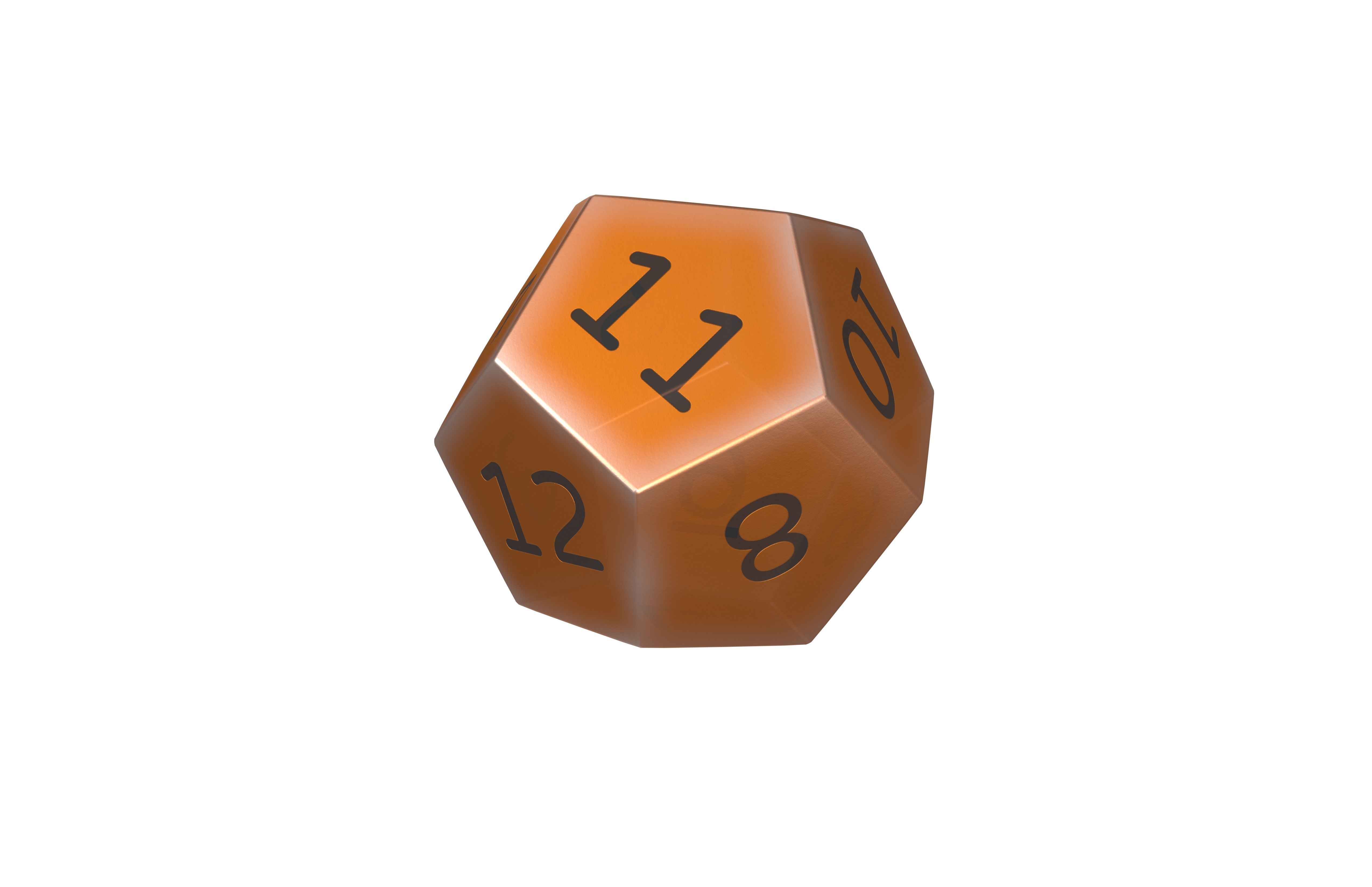D12 Dice V1 019 Low-poly 3D model_2