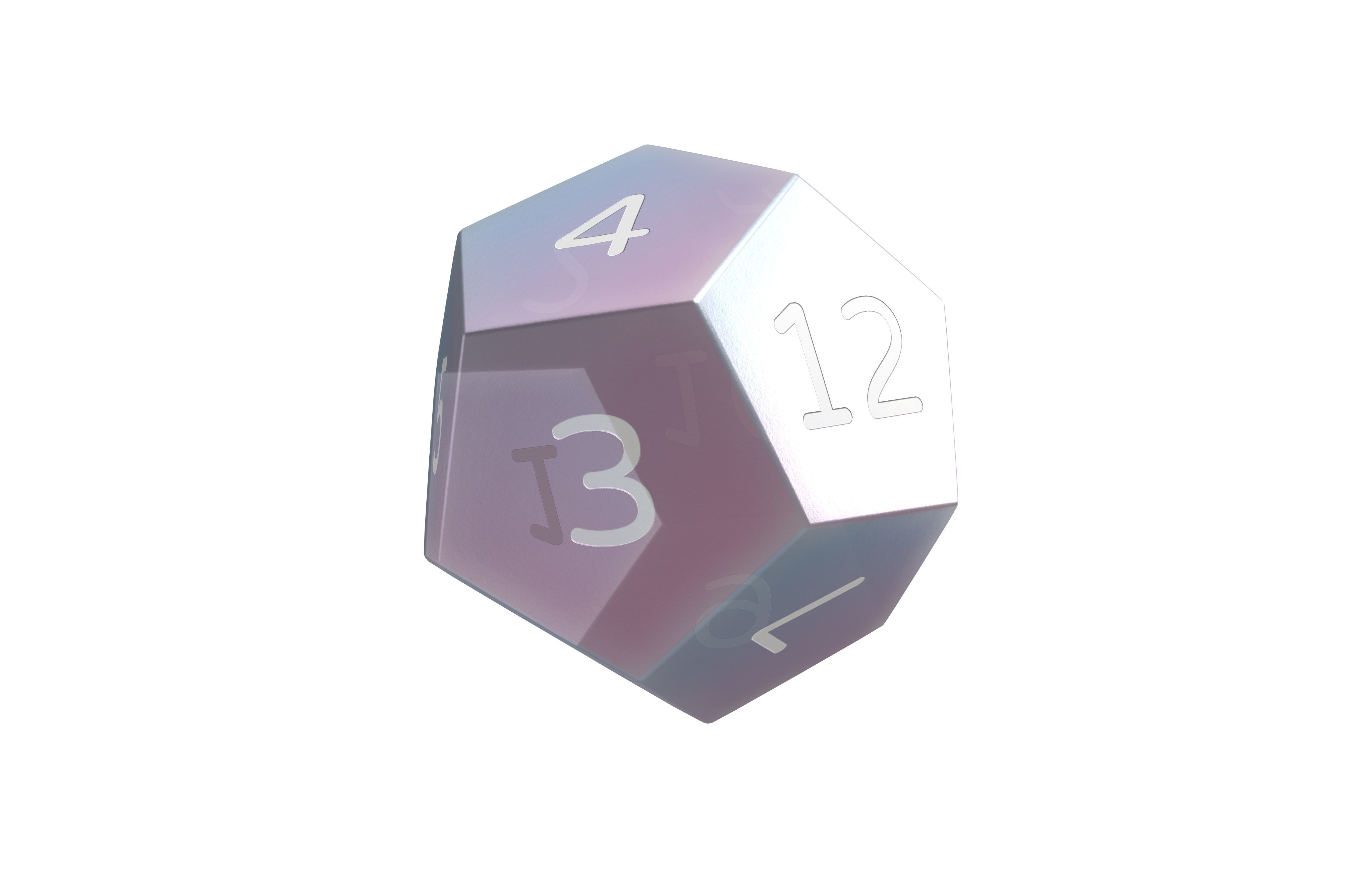 D12 Dice V1 021 Low-poly 3D model_2
