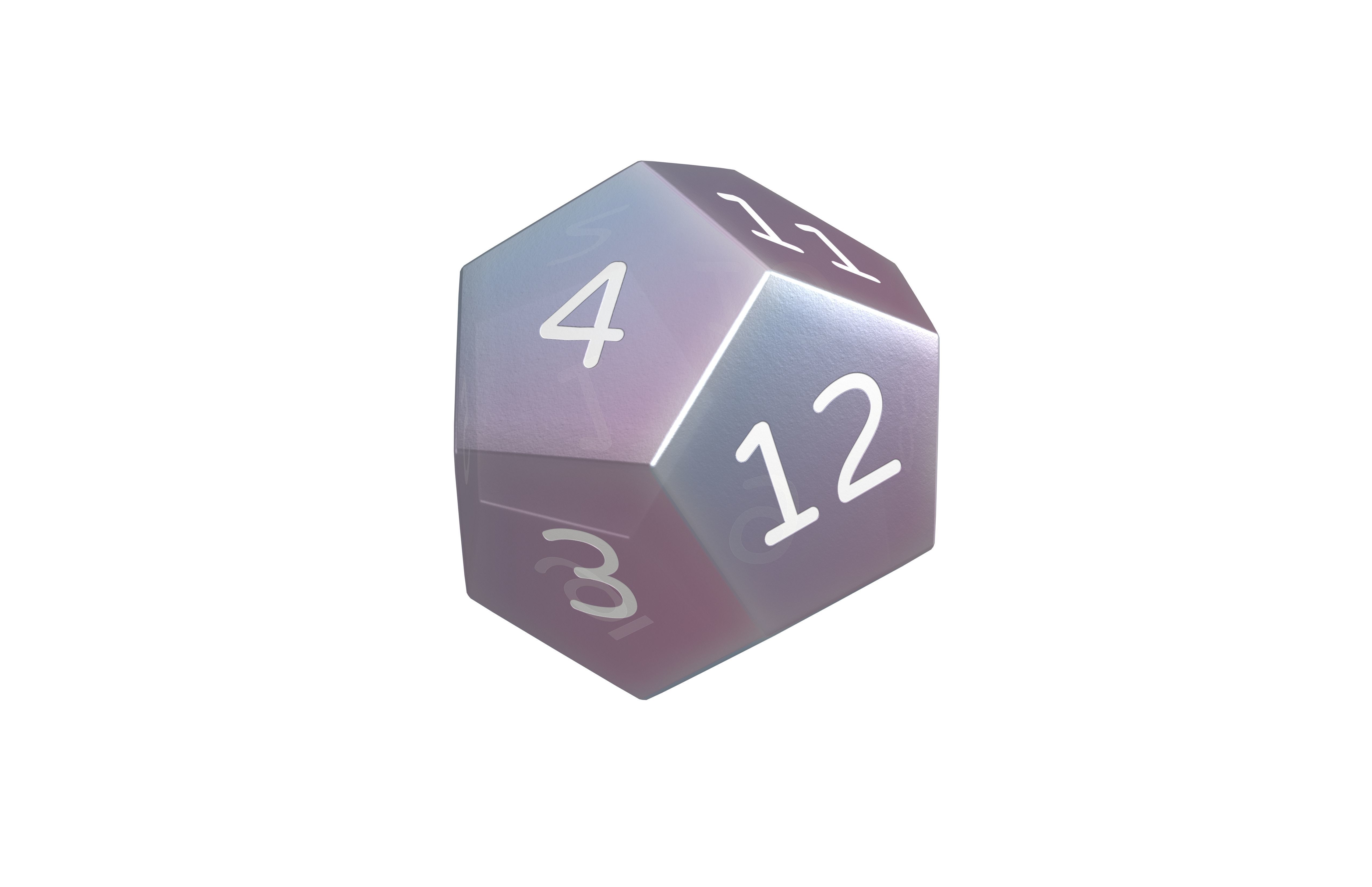 D12 Dice V1 021 Low-poly 3D model_3