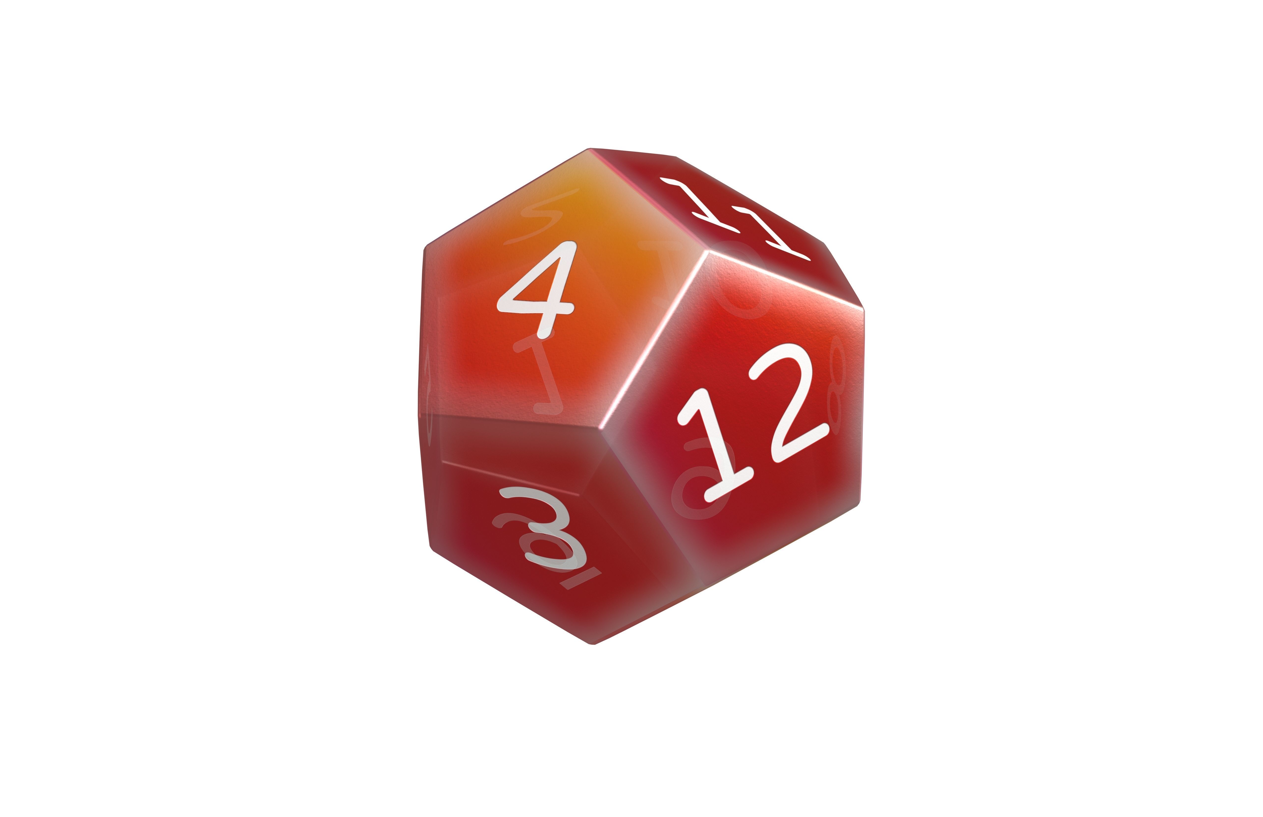 D12 Dice V1 023 Low-poly 3D model_1