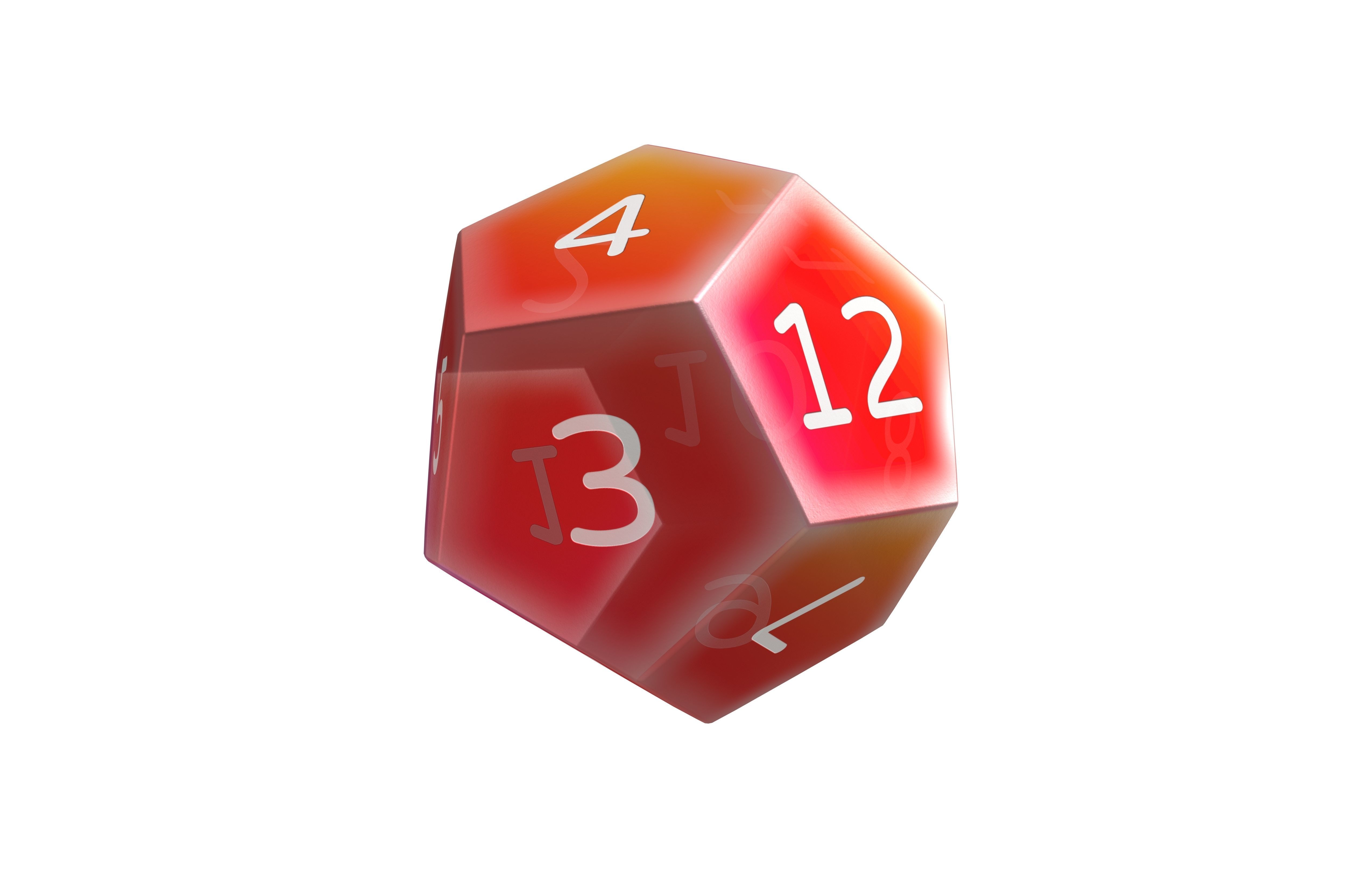 D12 Dice V1 023 Low-poly 3D model_3