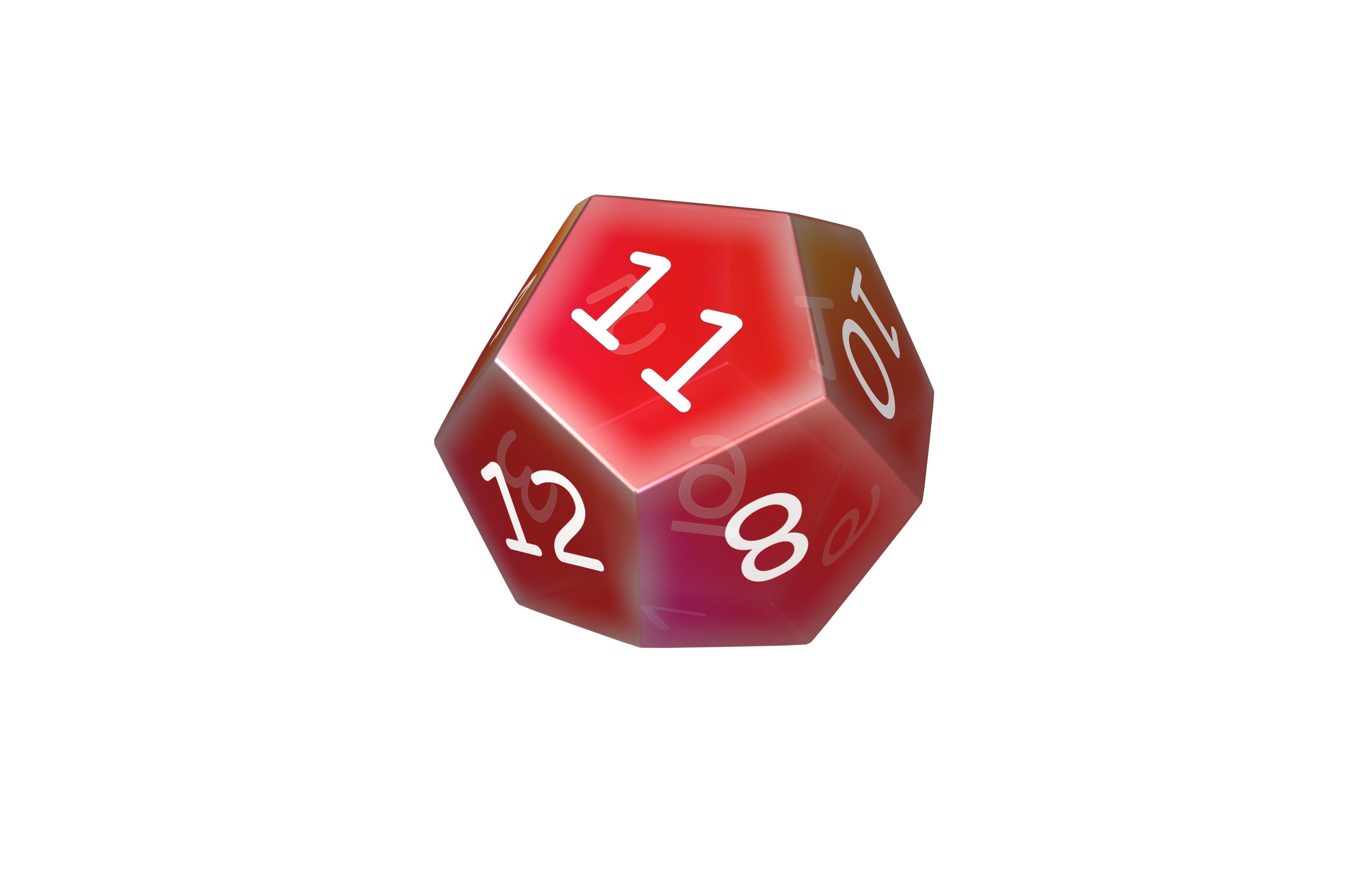 D12 Dice V1 023 Low-poly 3D model_2