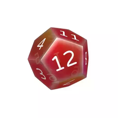 D12 Dice V1 023 Low-poly 3D model