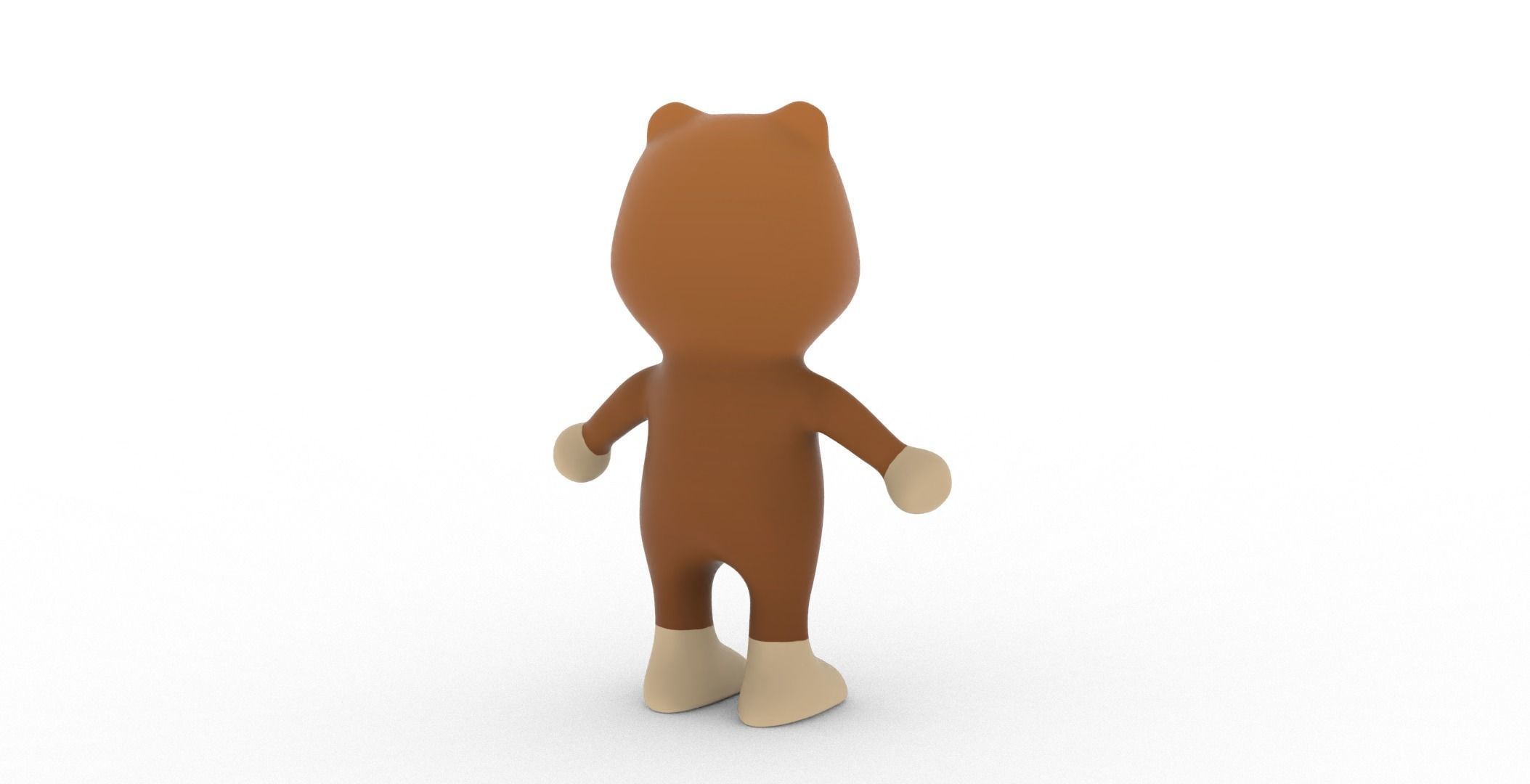 Character001 Animated Bear 3D Low-poly 3D model_16