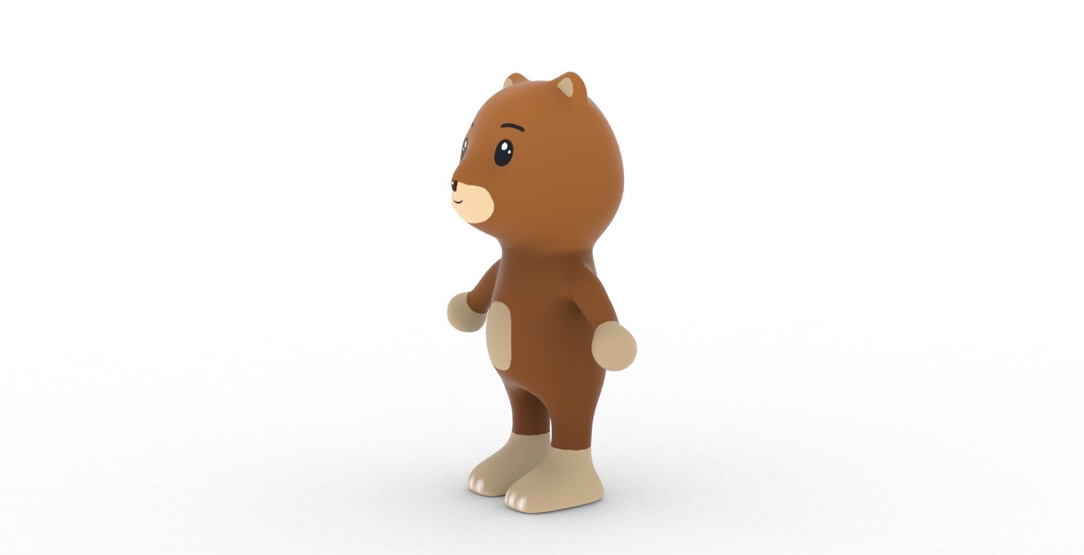 Character001 Animated Bear 3D Low-poly 3D model_13