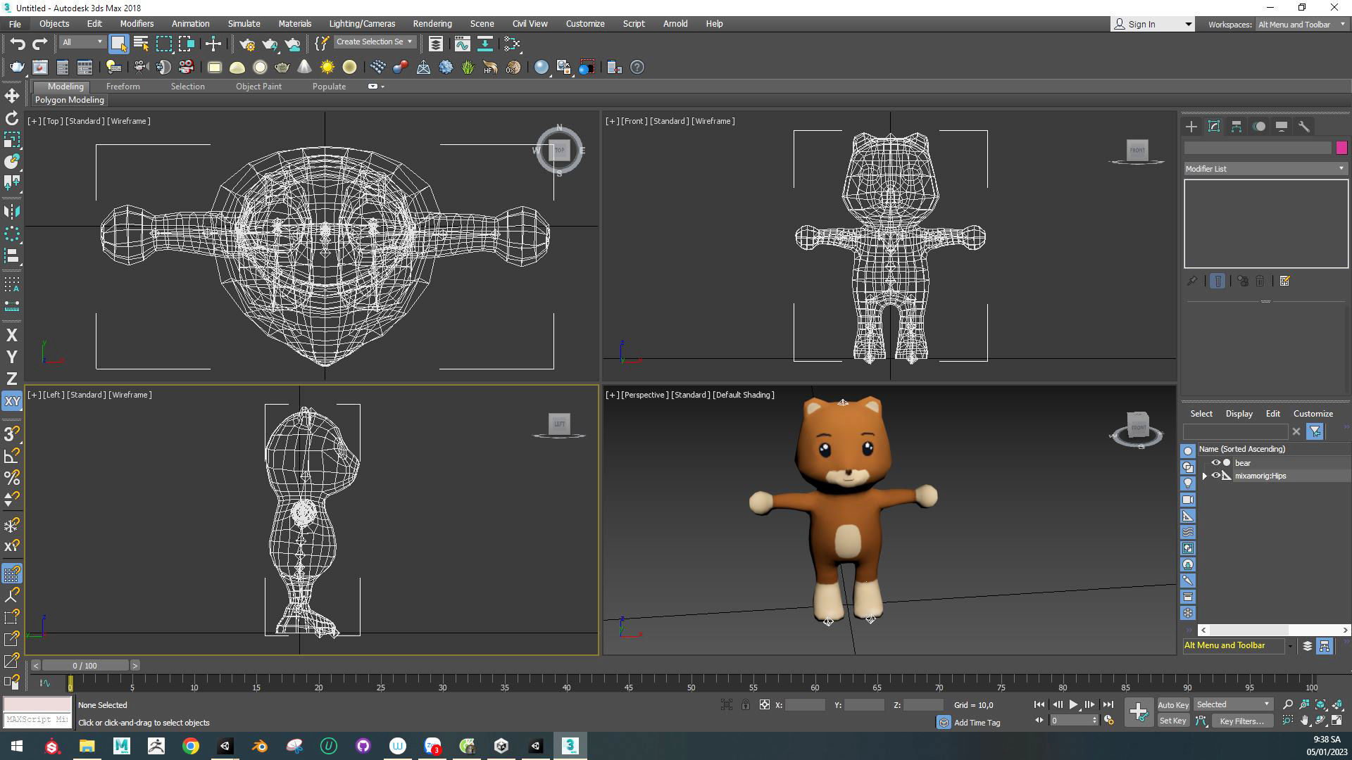 Character001 Animated Bear 3D Low-poly 3D model_5