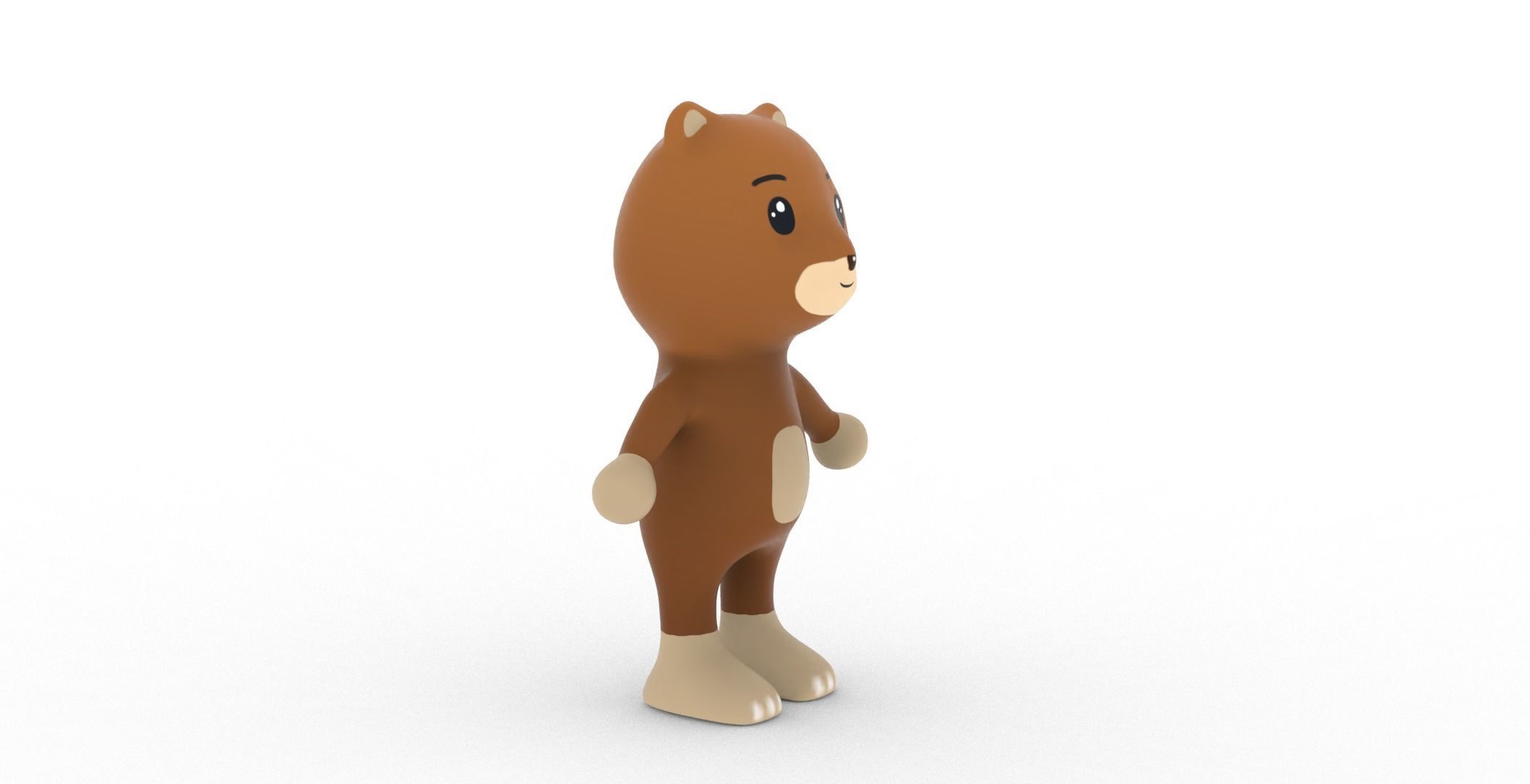 Character001 Animated Bear 3D Low-poly 3D model_20