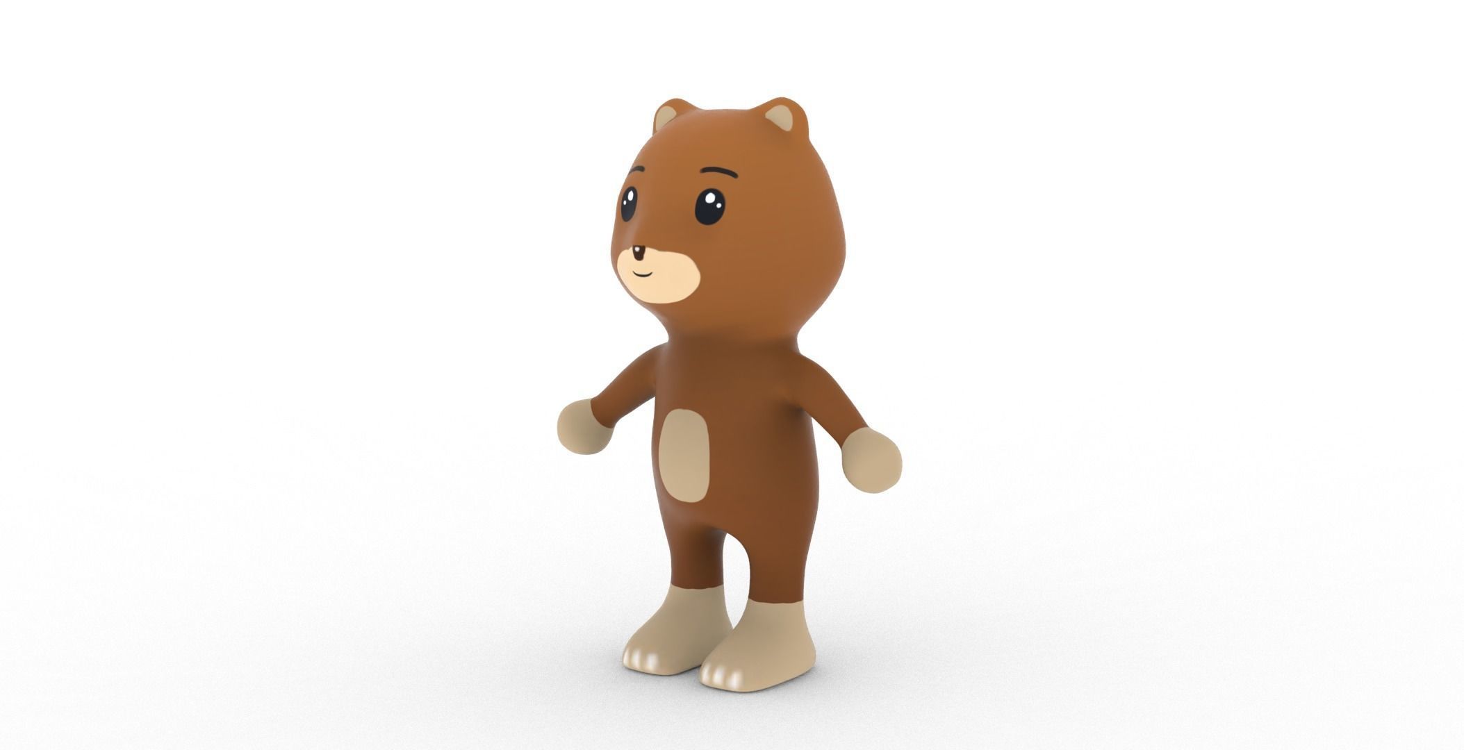 Character001 Animated Bear 3D Low-poly 3D model_15