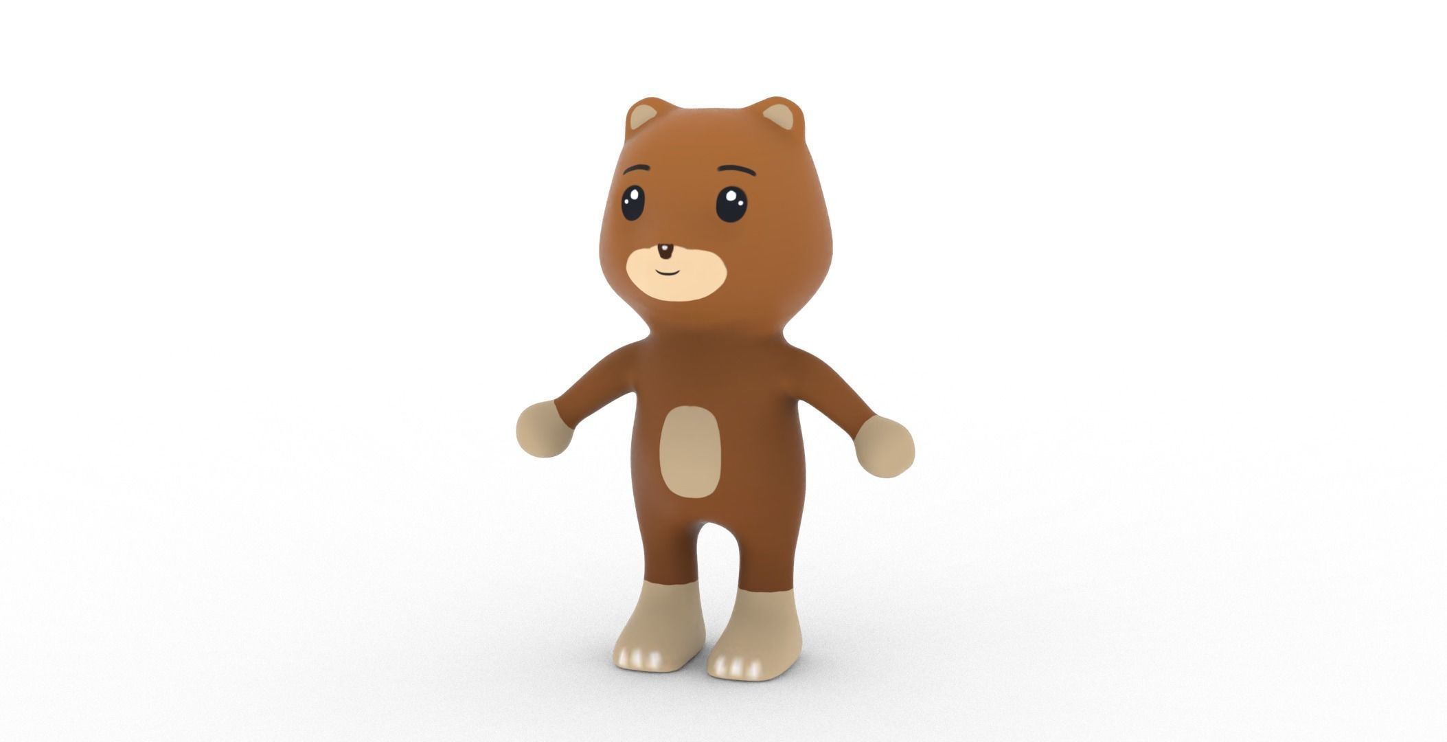 Character001 Animated Bear 3D Low-poly 3D model_11