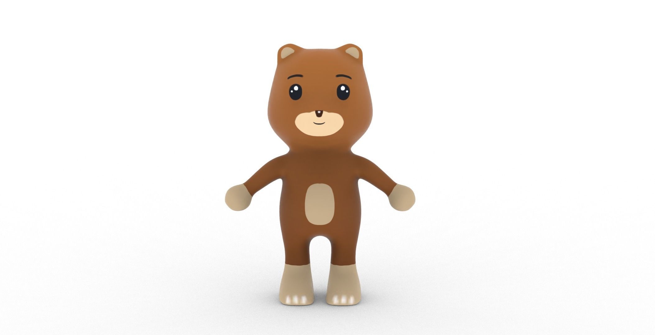 Character001 Animated Bear 3D Low-poly 3D model_10