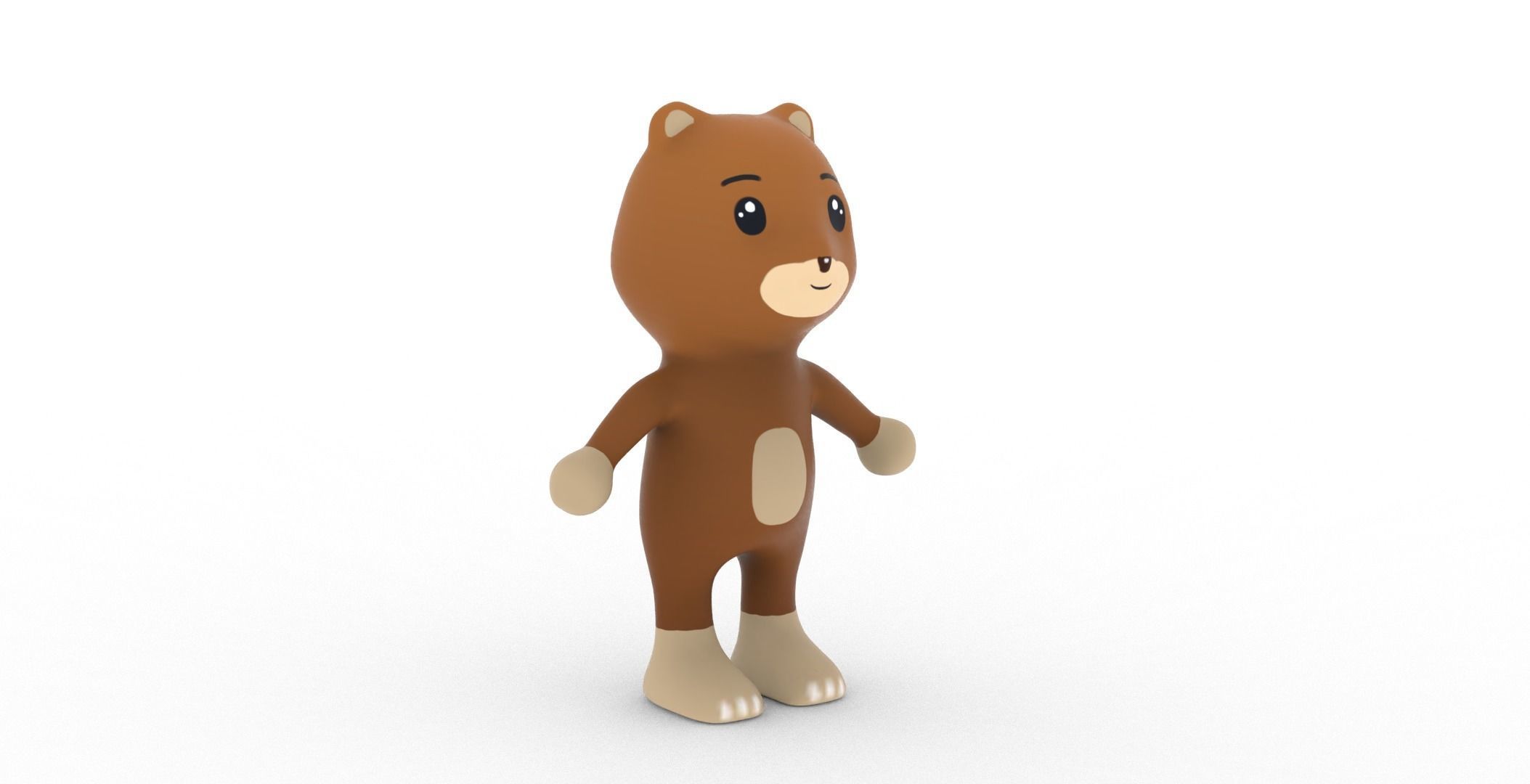 Character001 Animated Bear 3D Low-poly 3D model_19