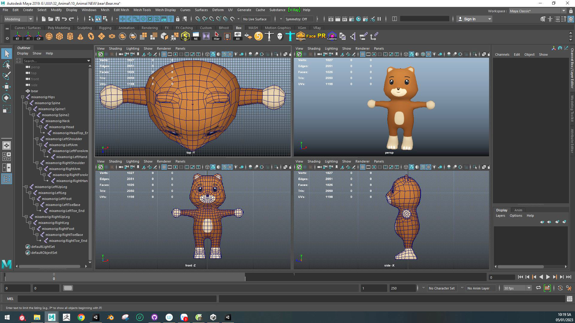 Character001 Animated Bear 3D Low-poly 3D model_7