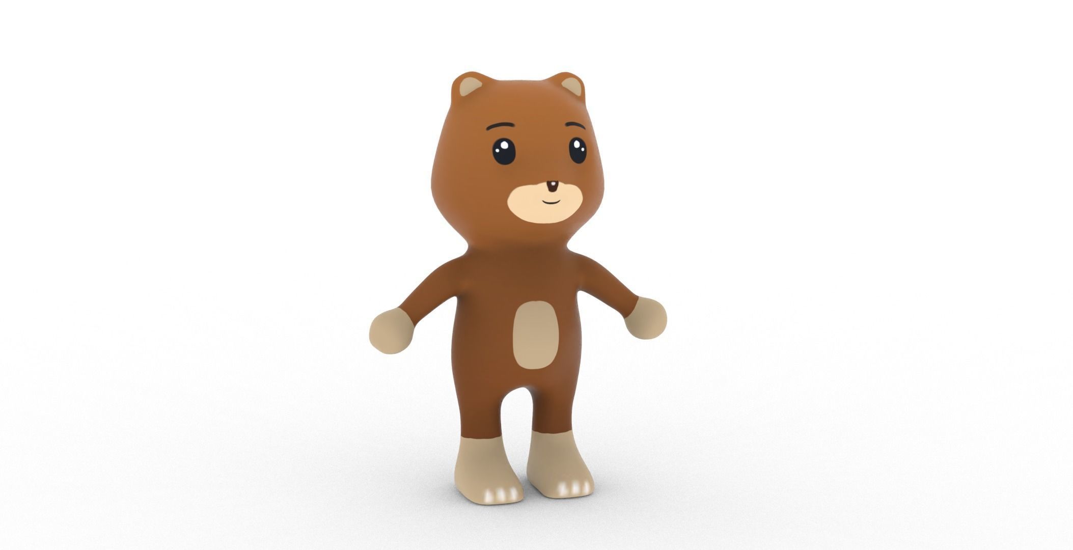Character001 Animated Bear 3D Low-poly 3D model_29