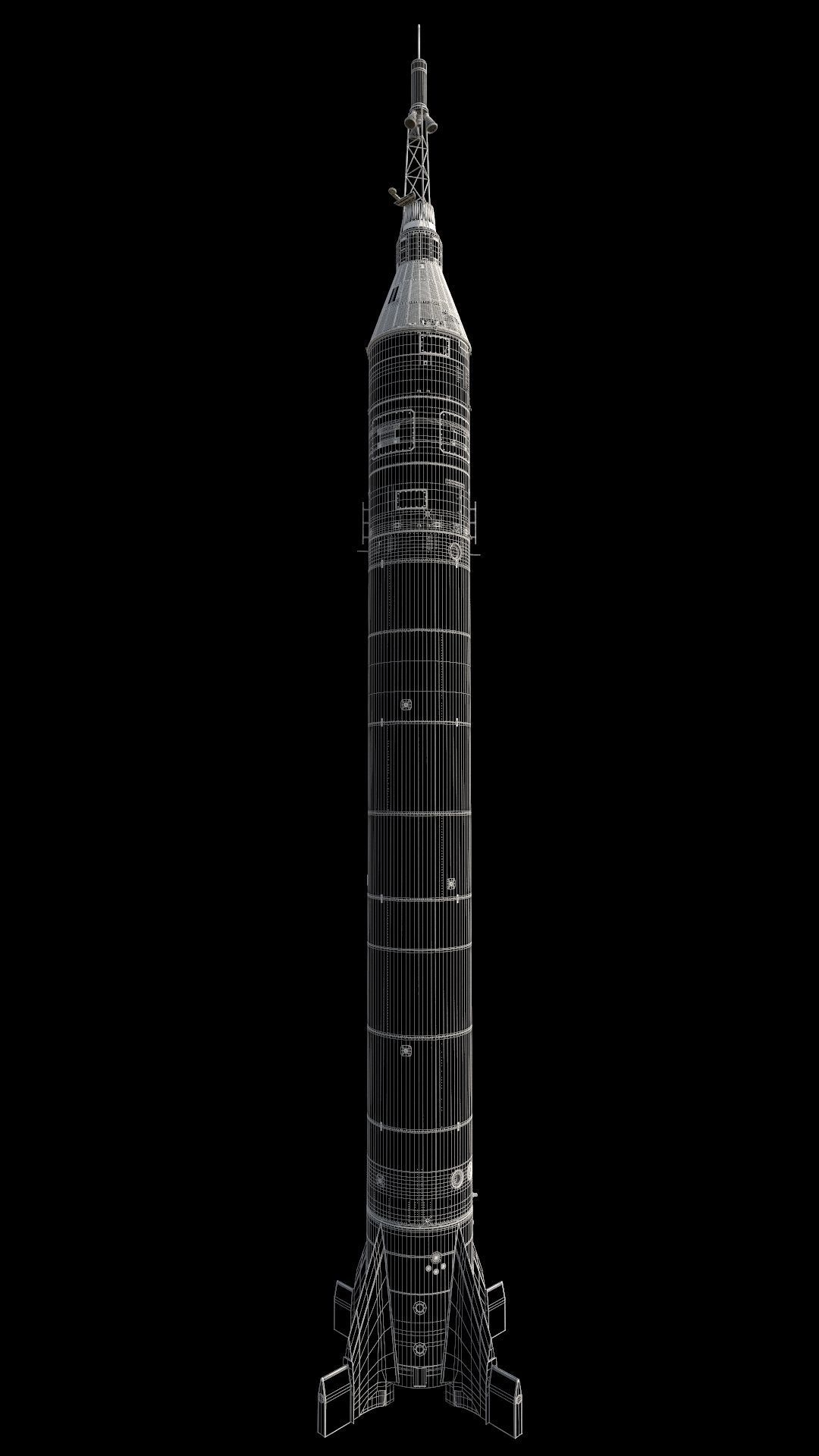 High quality 3d model Mercury-Redstone rocket 3D model_5