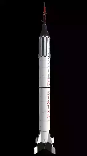 High quality 3d model Mercury-Redstone rocket 3D model