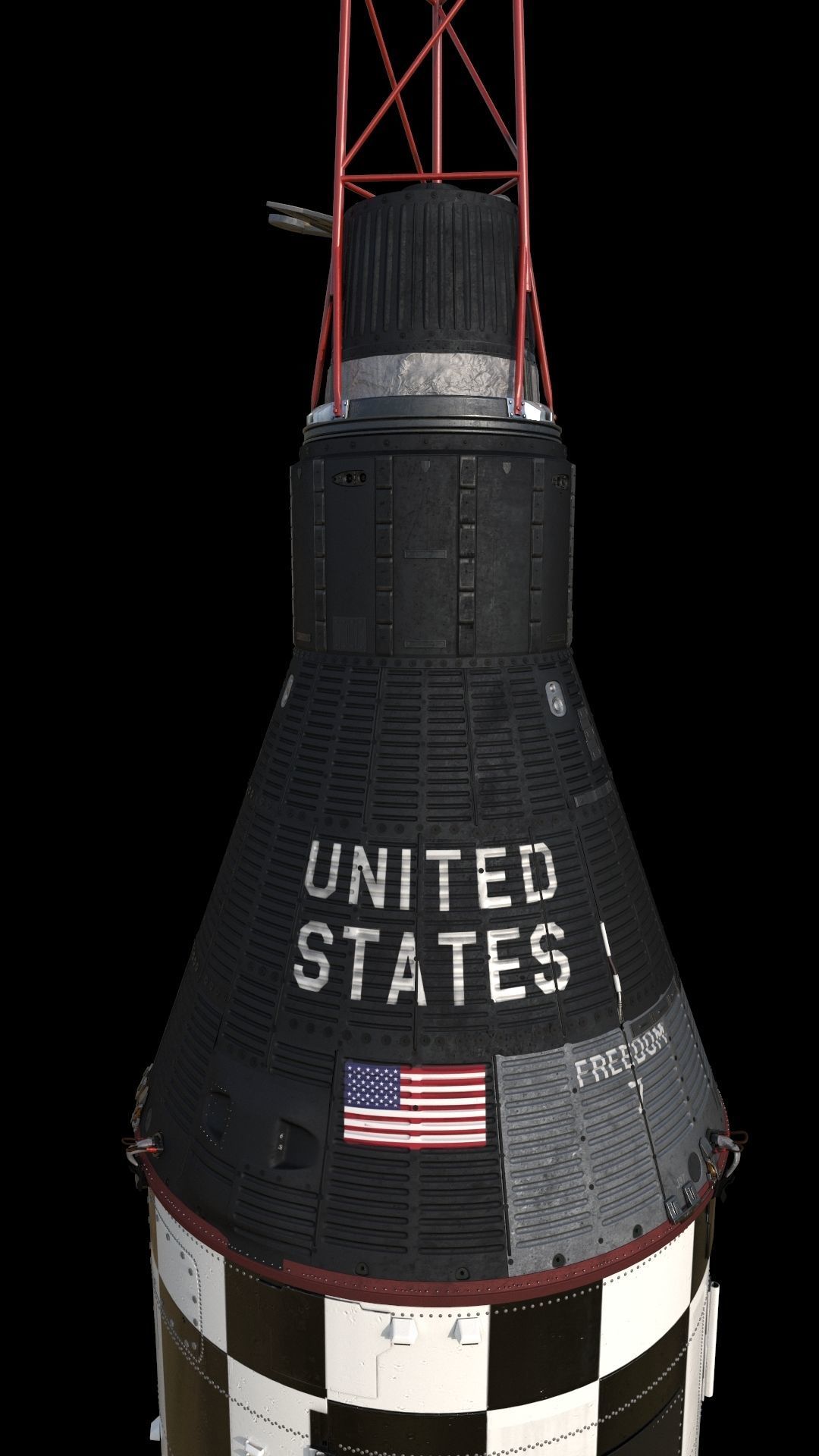 High quality 3d model Mercury-Redstone rocket 3D model_3