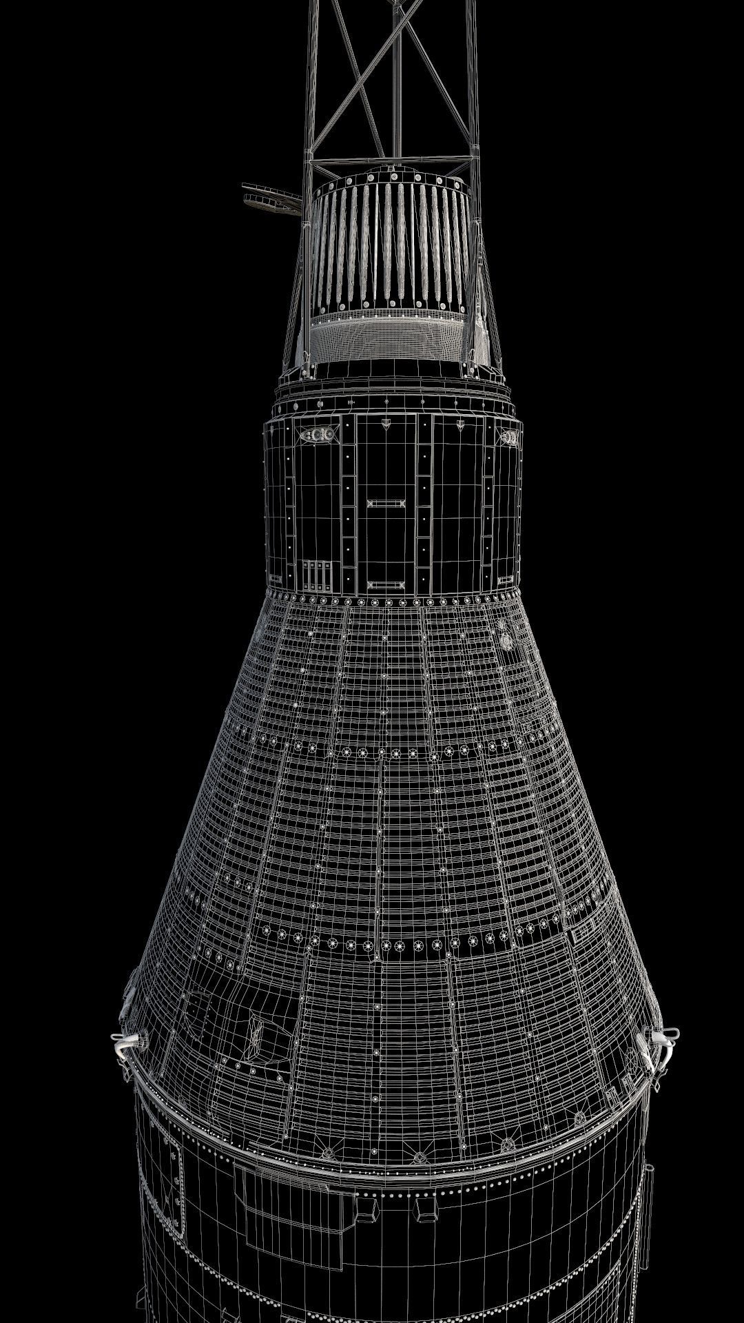 High quality 3d model Mercury-Redstone rocket 3D model_11