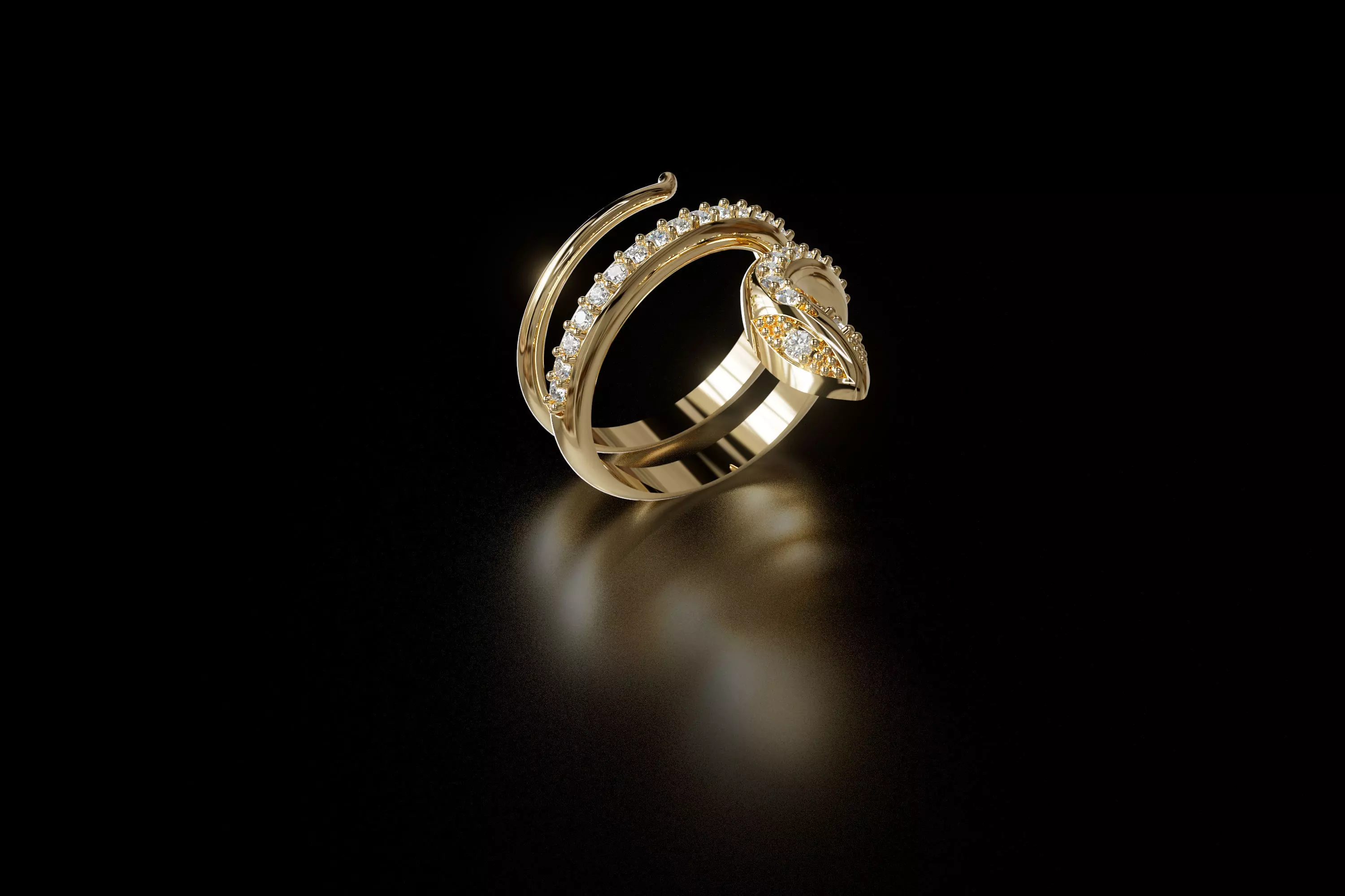 Snake ring 3D print model 3D print model_0