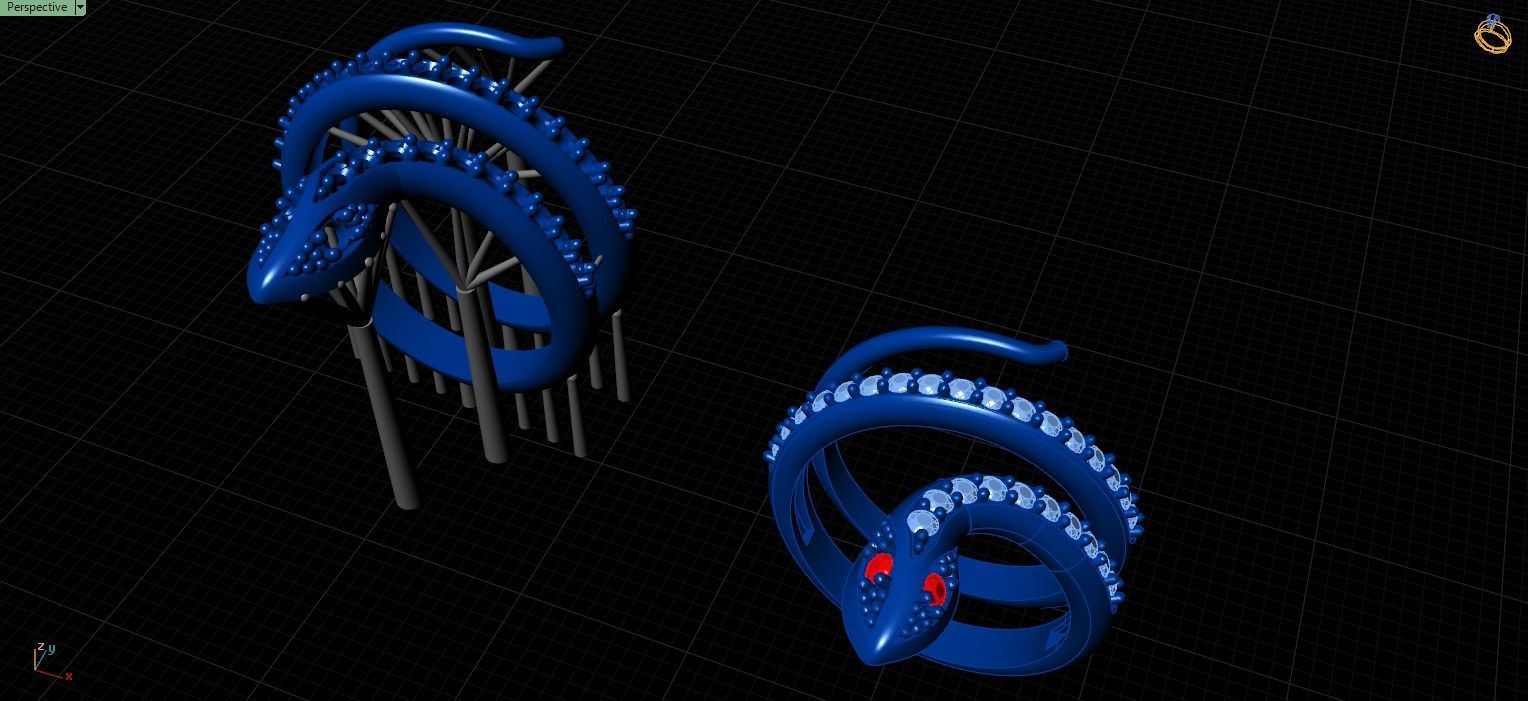 Snake ring 3D print model 3D print model_5