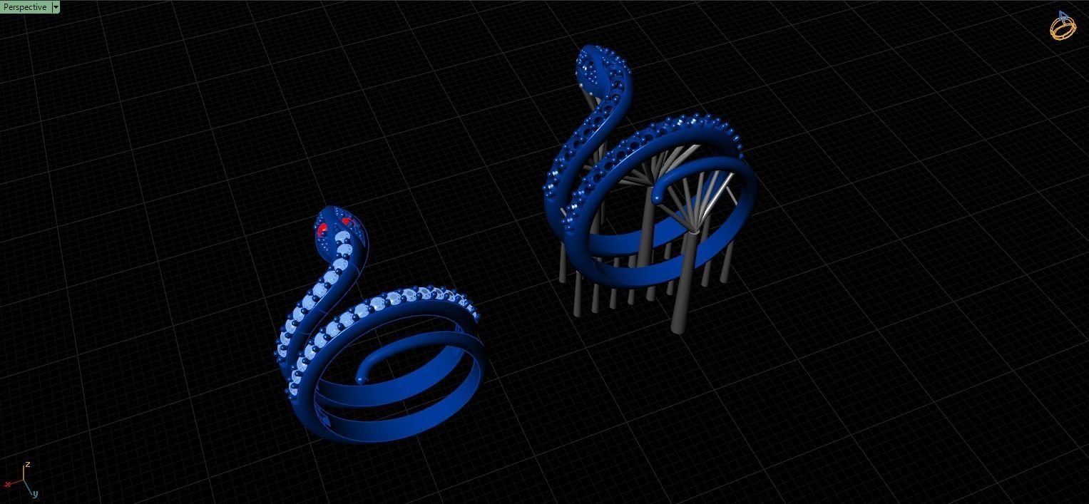 Snake ring 3D print model 3D print model_6