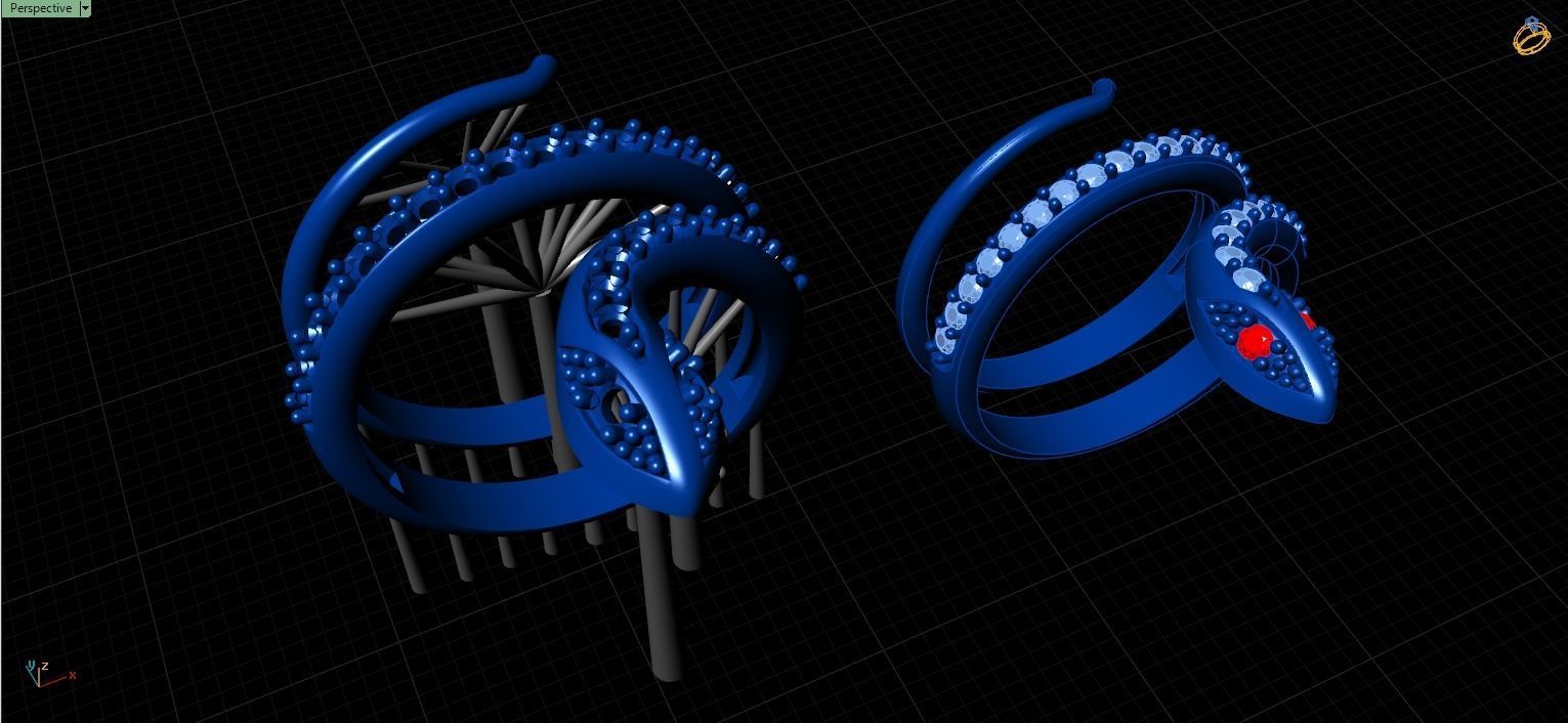 Snake ring 3D print model 3D print model_4