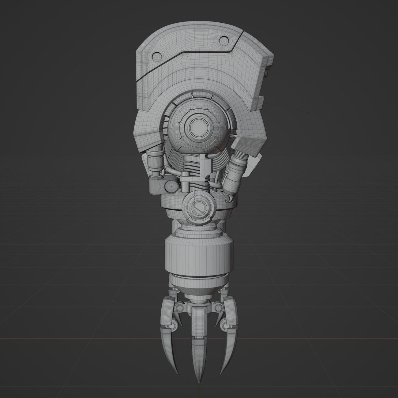Cute Space Robot Rigged G-58 Red 3D model_12