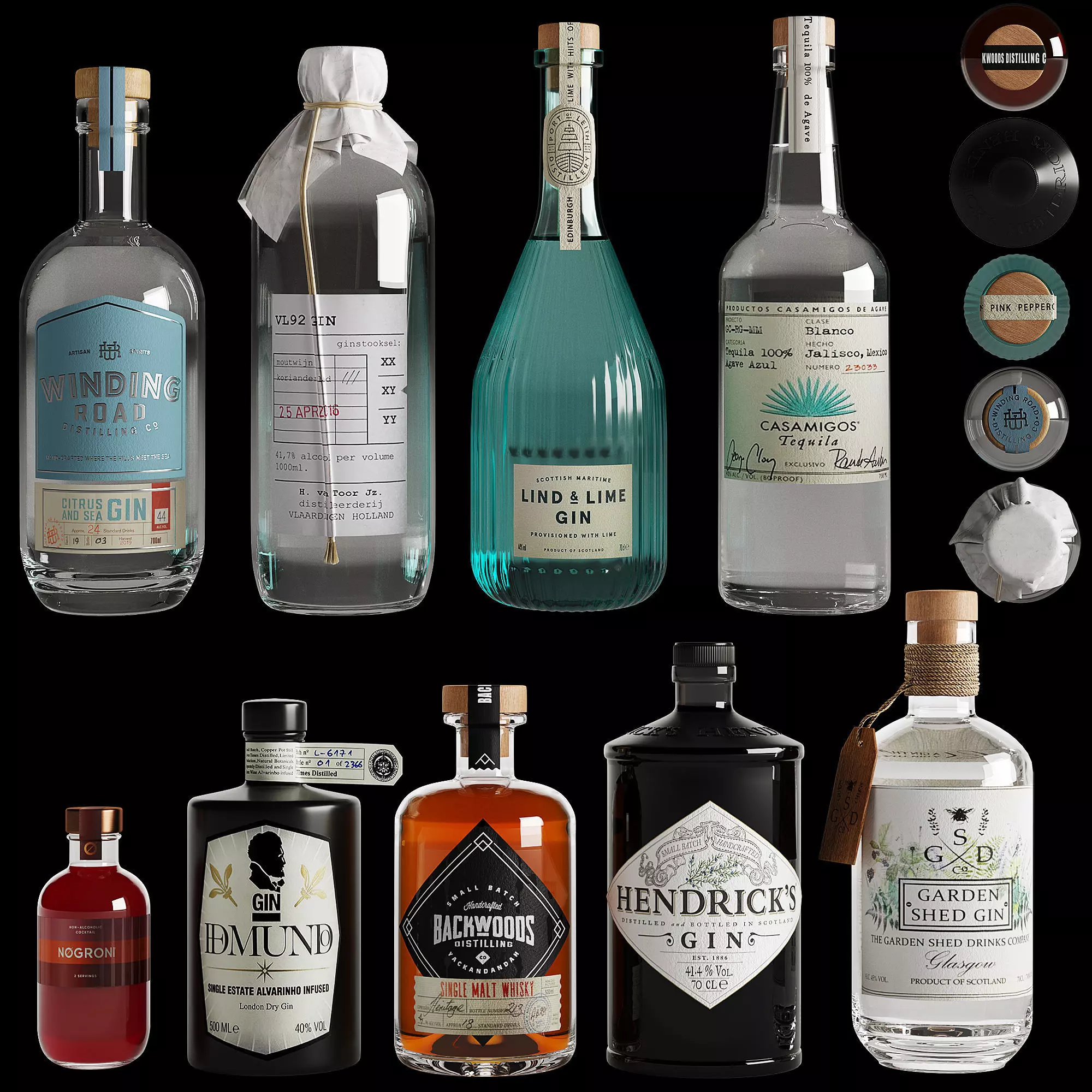 Bottles set 01 3D model_0