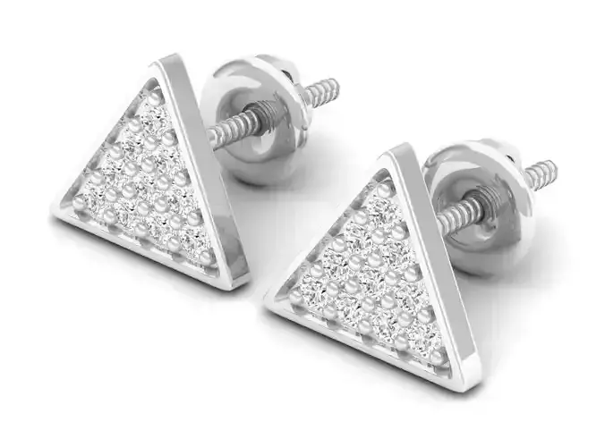 AV 306 Diamond Ladies Triangle Shape Stud Earrings