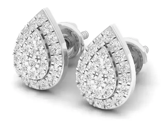 AV 307 Diamond Ladies Pear Shaped Stud Earrings