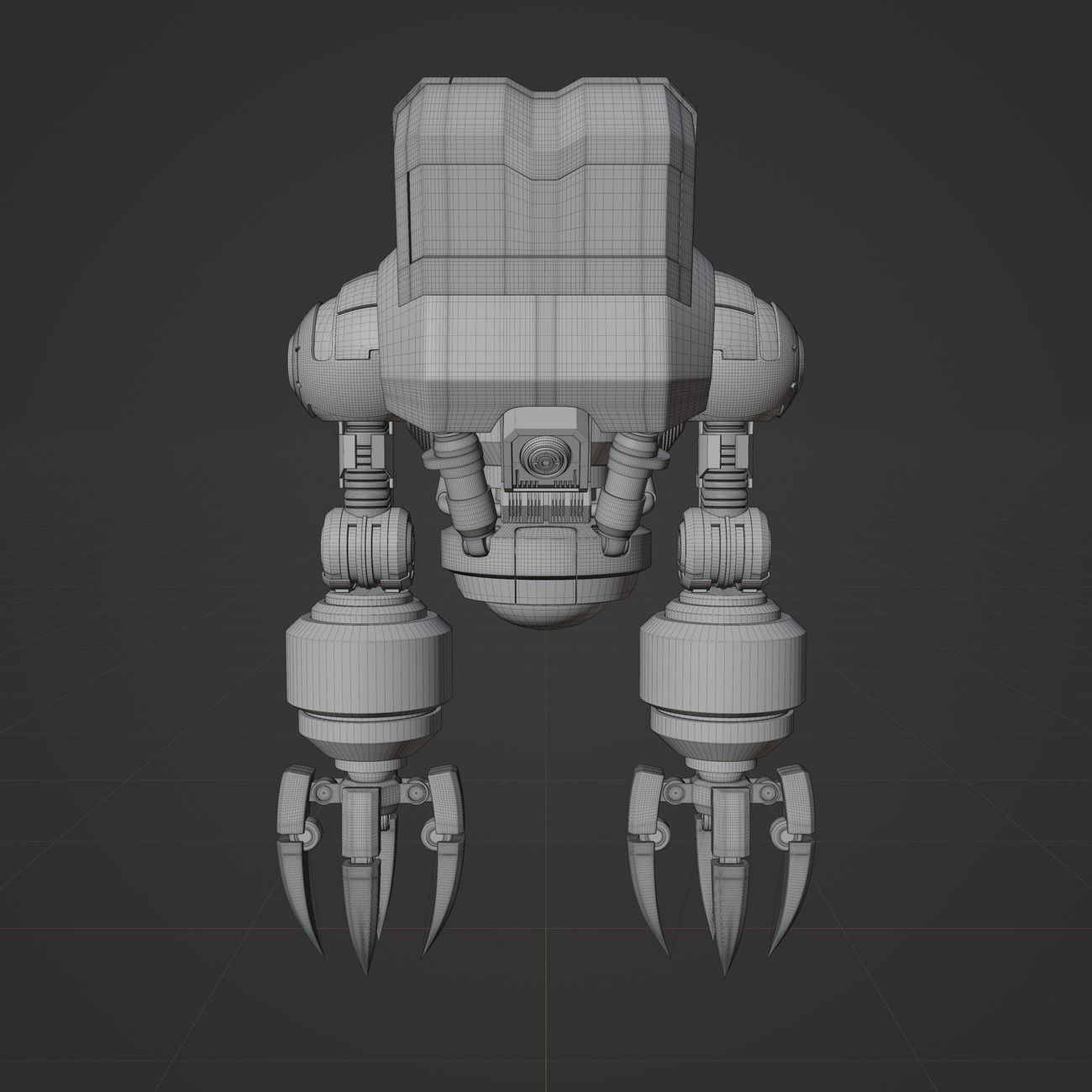 Cute Space Robot Rigged G-58 Black 3D model_23
