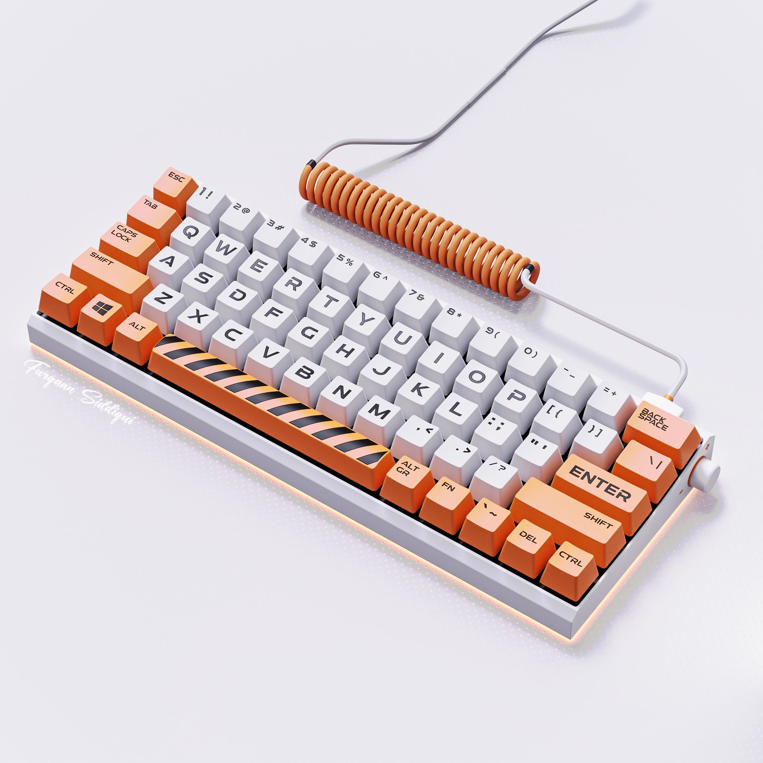 Gaming Keyboard Mid Poly 3D model_1