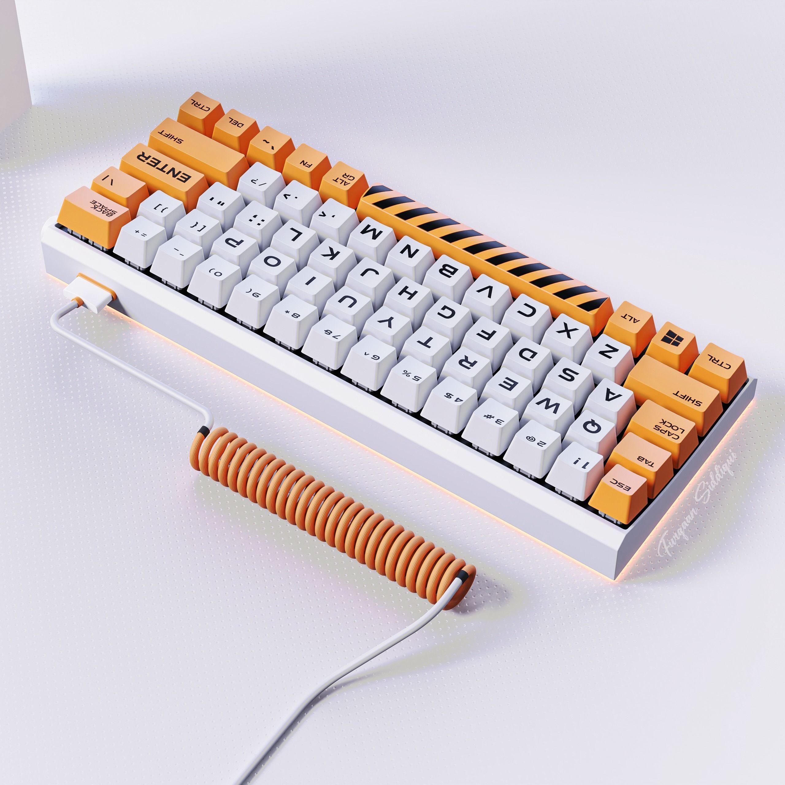Gaming Keyboard Mid Poly 3D model_3