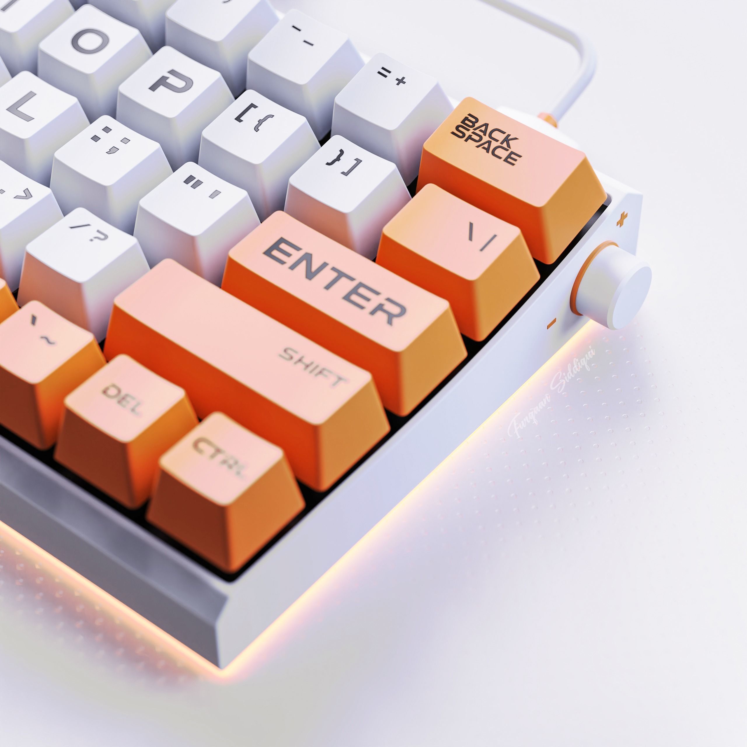 Gaming Keyboard Mid Poly 3D model_2
