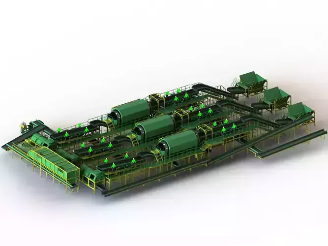 Sorting Plants for Municipal Solid Waste 3D model