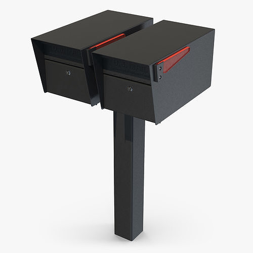 Mailbox Complete Twin Mount Cluster 3D model