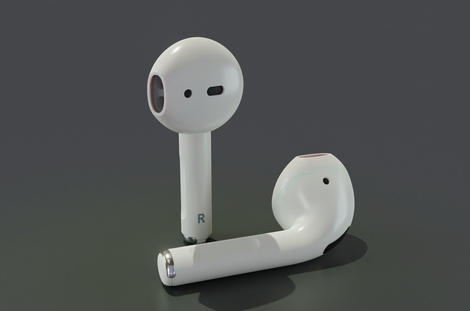 Bluetooth wireless earphone high poly model  3D model_3