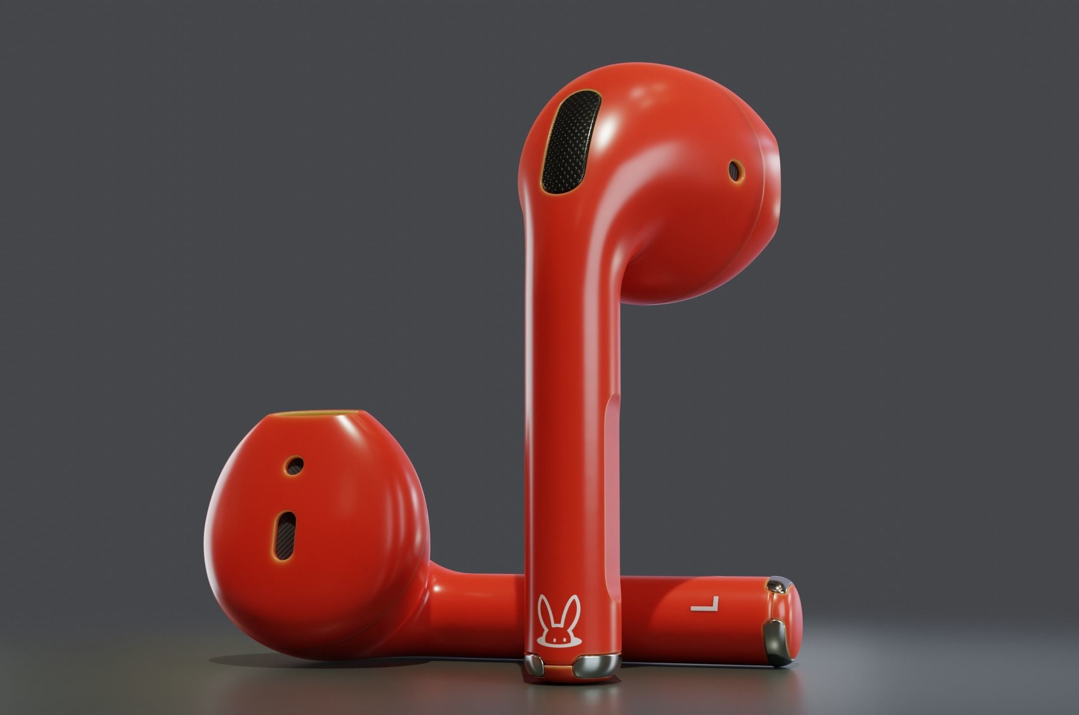 Bluetooth wireless earphone high poly model  3D model_5